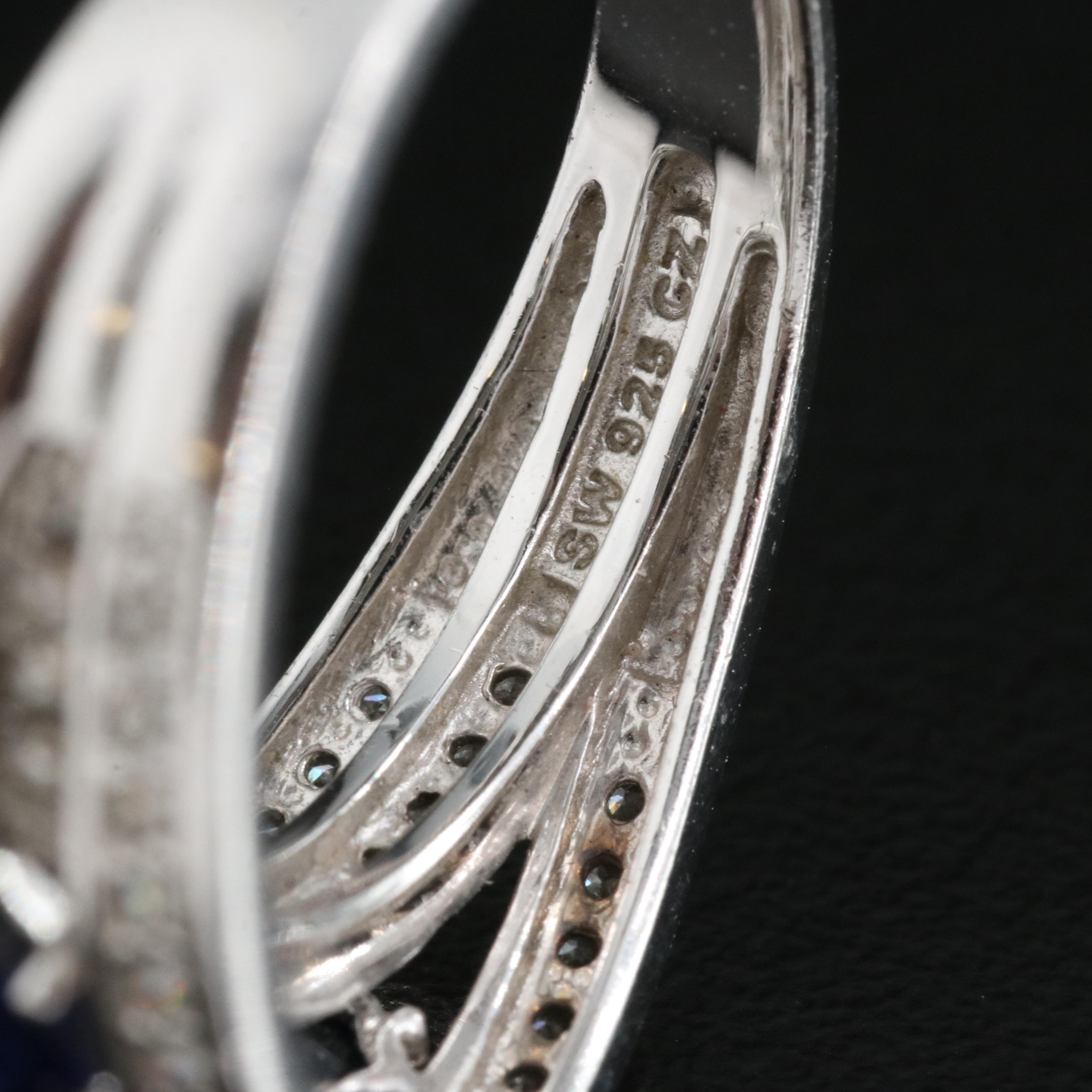 Sterling Rings Including Sapphire and Cubic Zirconia