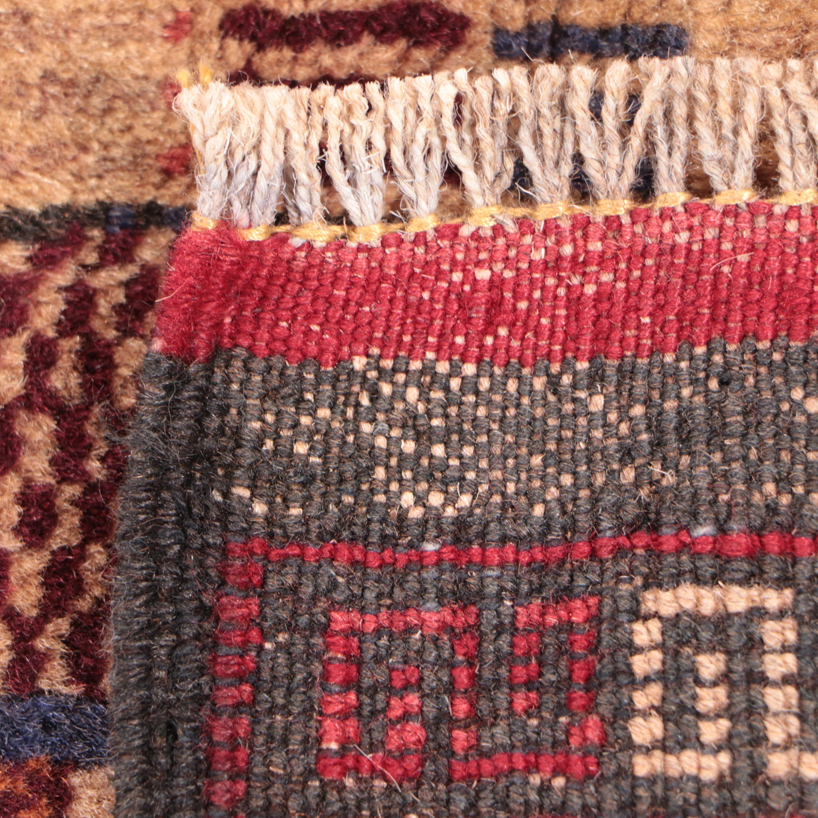 3'1 x 4'2 Hand-Knotted Afghan Pictorial Accent Rug