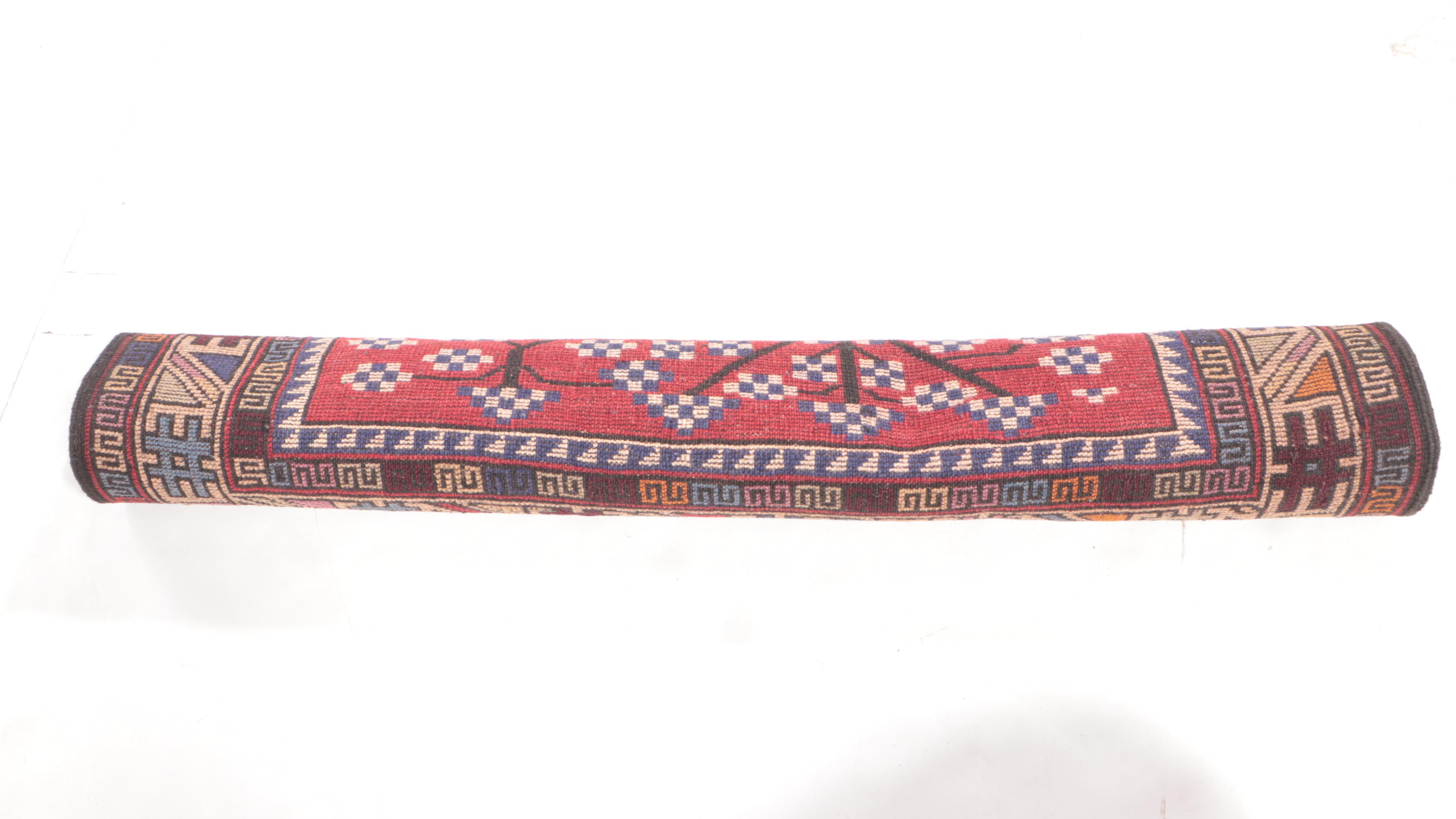 3'1 x 4'2 Hand-Knotted Afghan Pictorial Accent Rug