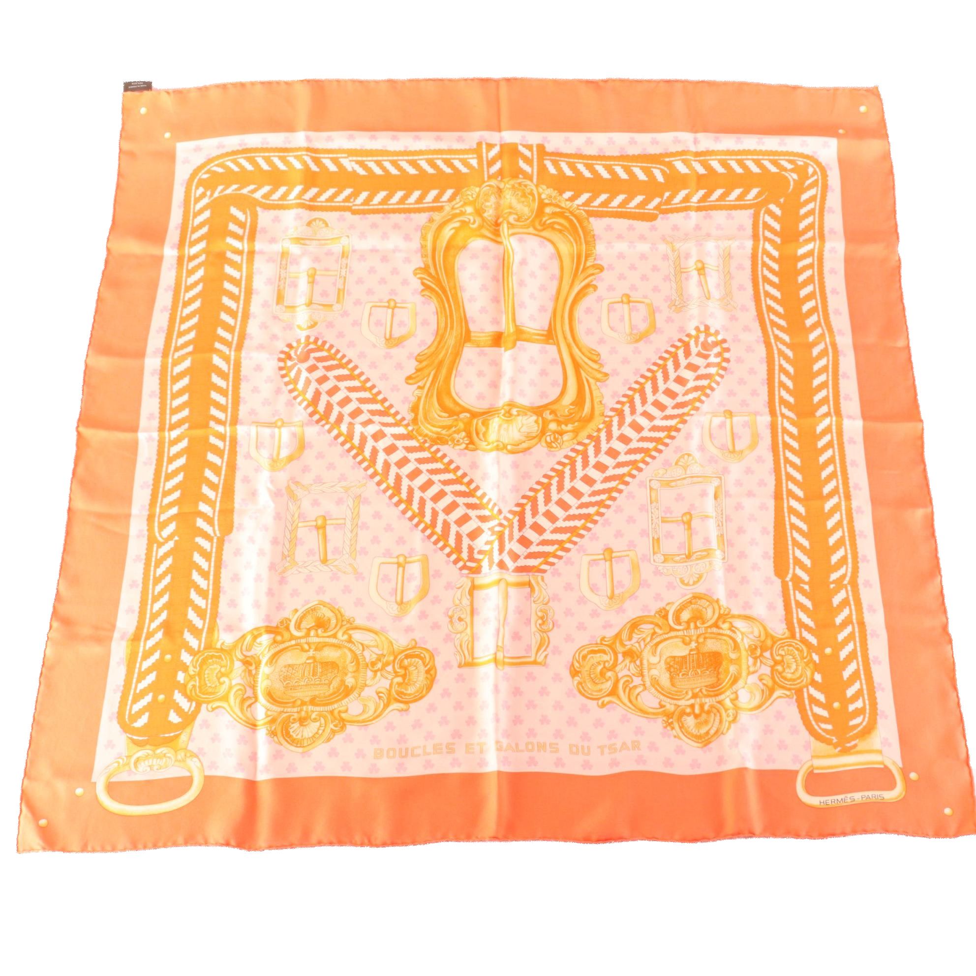 Hermès "Boucles et Galons du Tsar" Wash Scarf 90 in Silk Twill