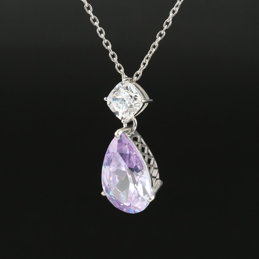 Sterling Cubic Zirconia Pendant Necklace