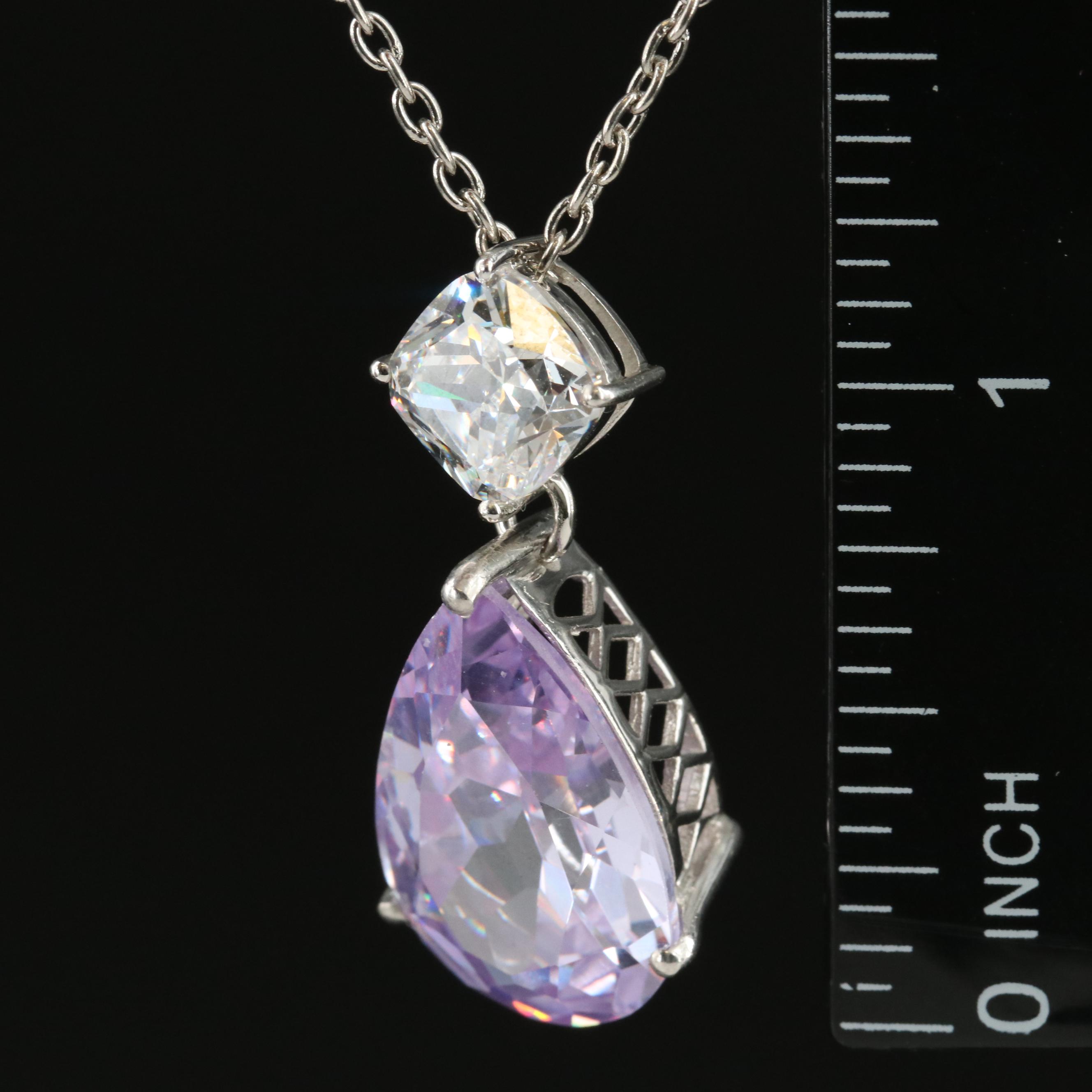 Sterling Cubic Zirconia Pendant Necklace