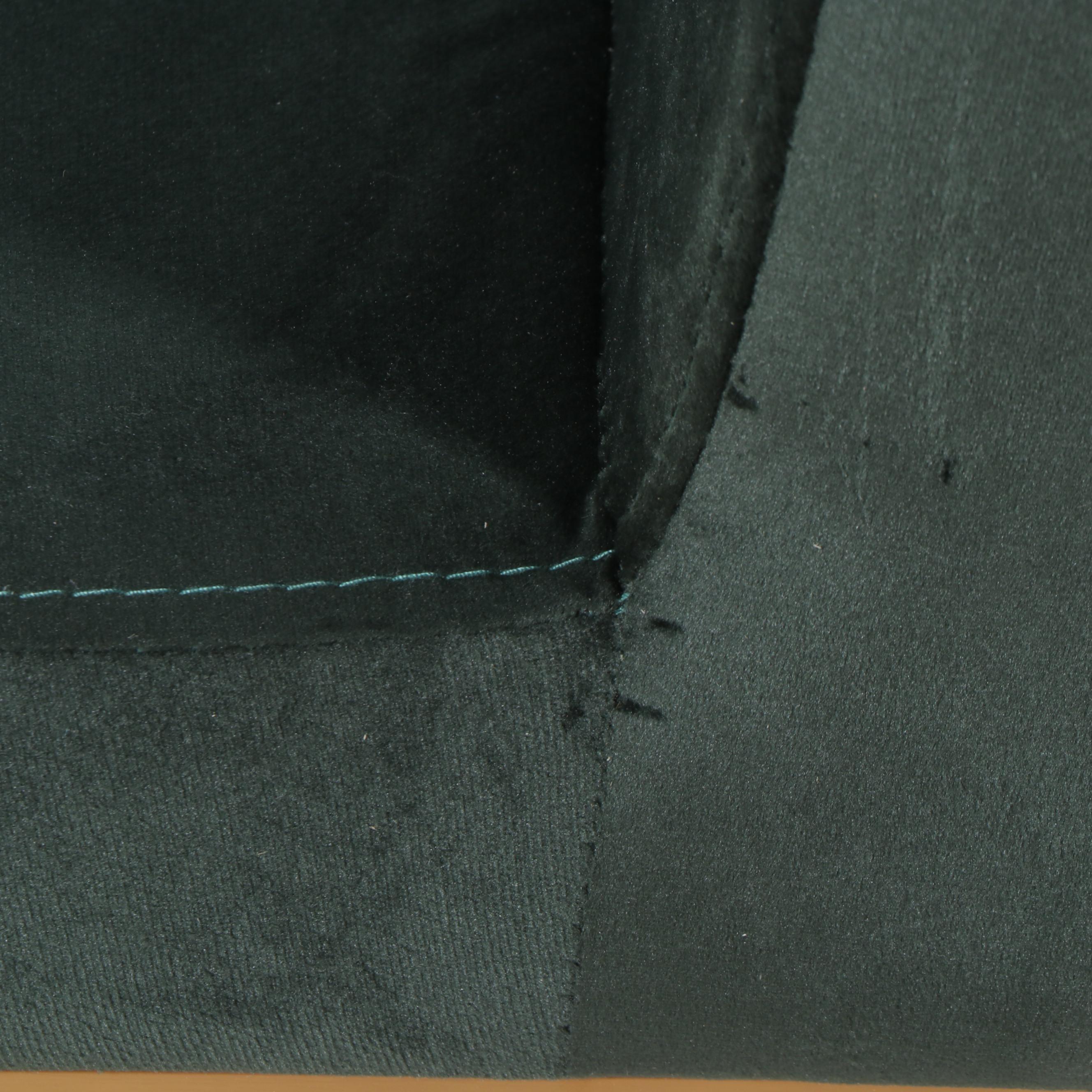 Pair of Contemporary Green-Upholstered and Brassed Metal Side Chairs