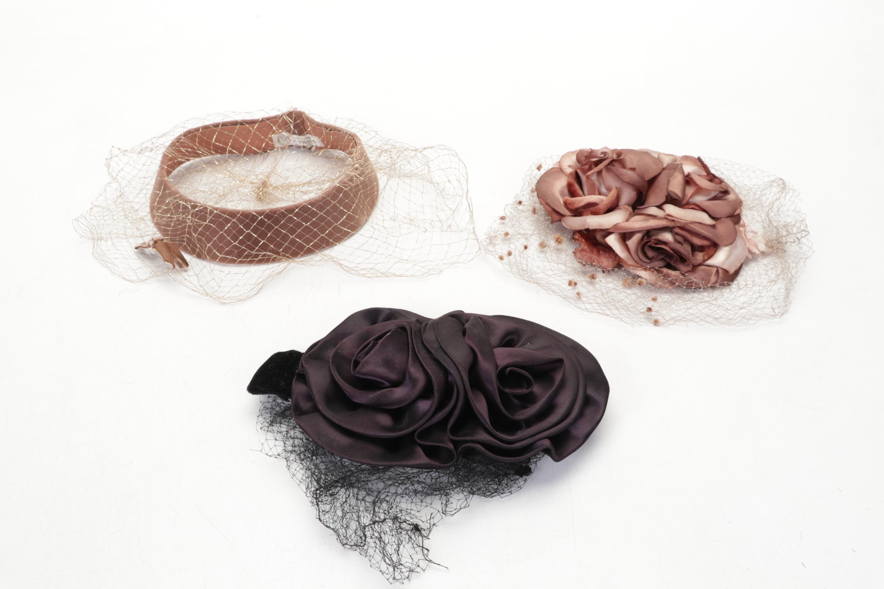 Union Made Floral Cloches, Casques, and Fascinators with Other Vintage Hats