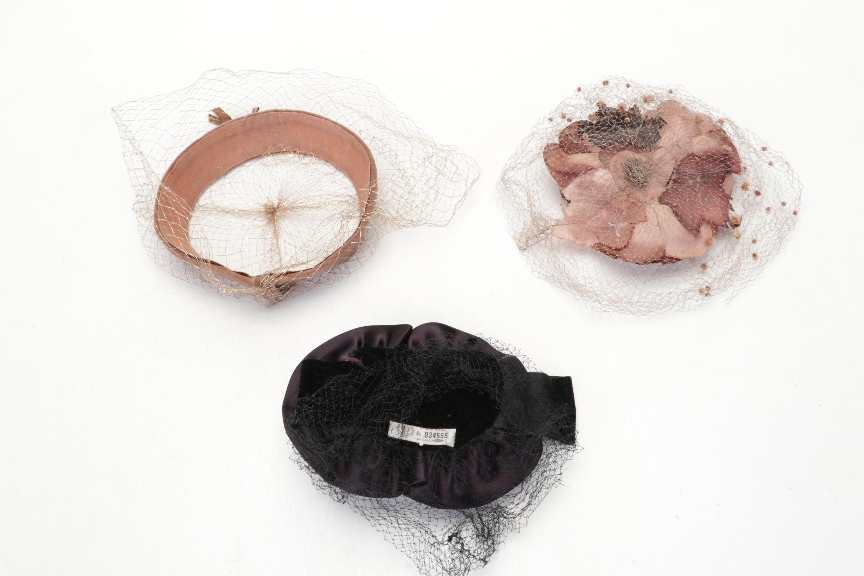 Union Made Floral Cloches, Casques, and Fascinators with Other Vintage Hats