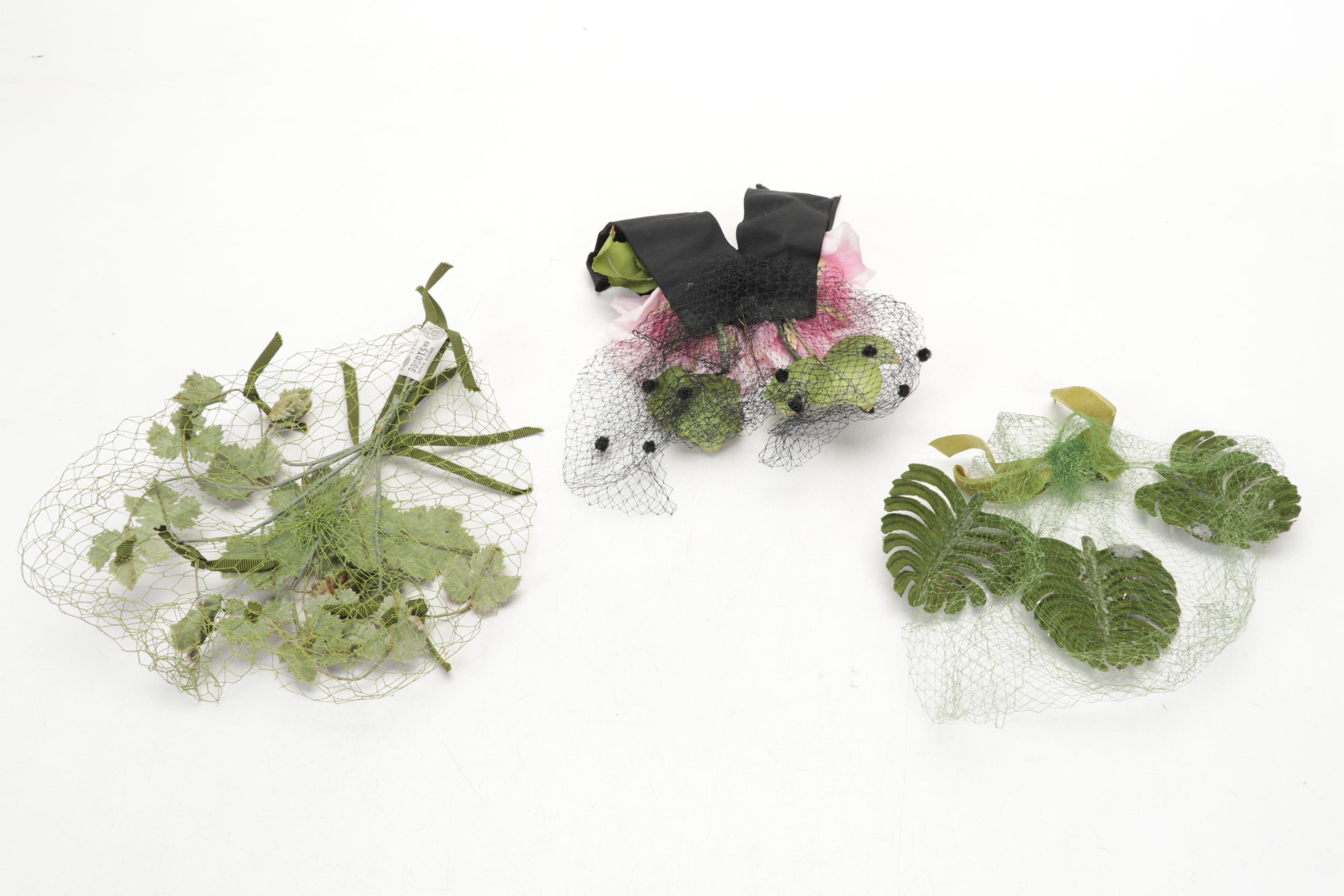 Union Made Floral Cloches, Casques, and Fascinators with Other Vintage Hats