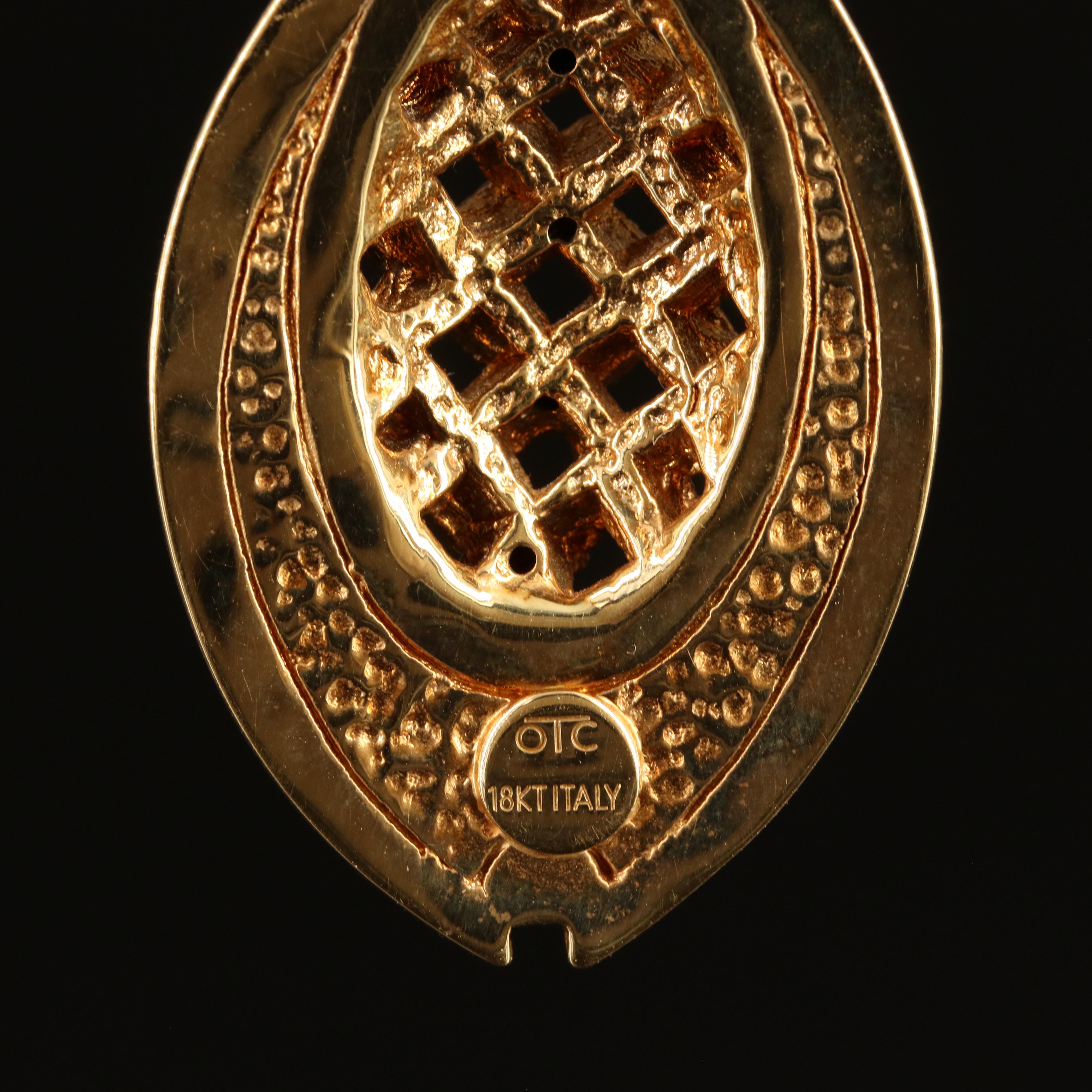 Italian 18K Basket Weave Pendant