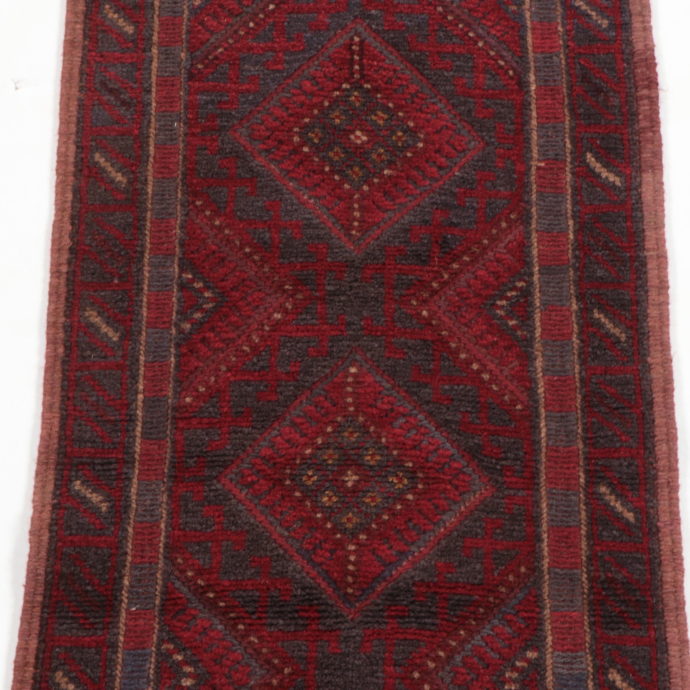 1'10 x 7'3 Handwoven Mixed-Technique Afghan Baluch Carpet Runner