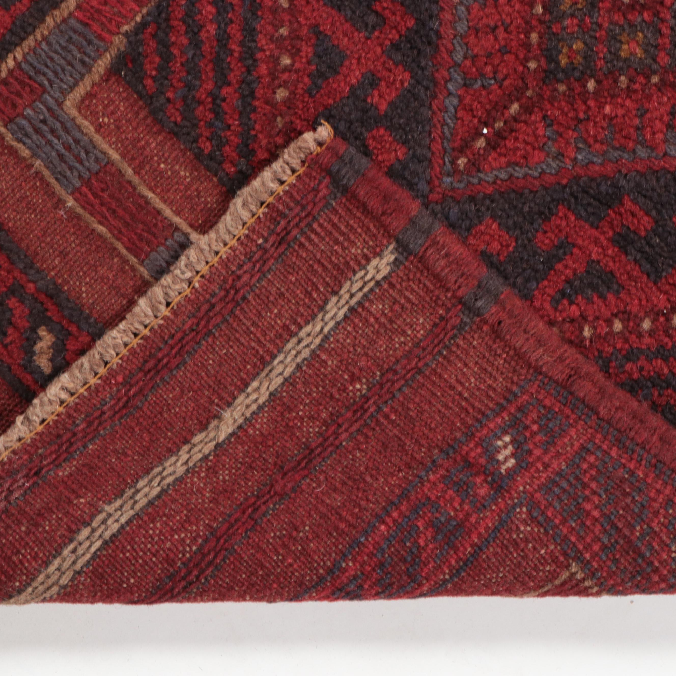 1'10 x 7'3 Handwoven Mixed-Technique Afghan Baluch Carpet Runner