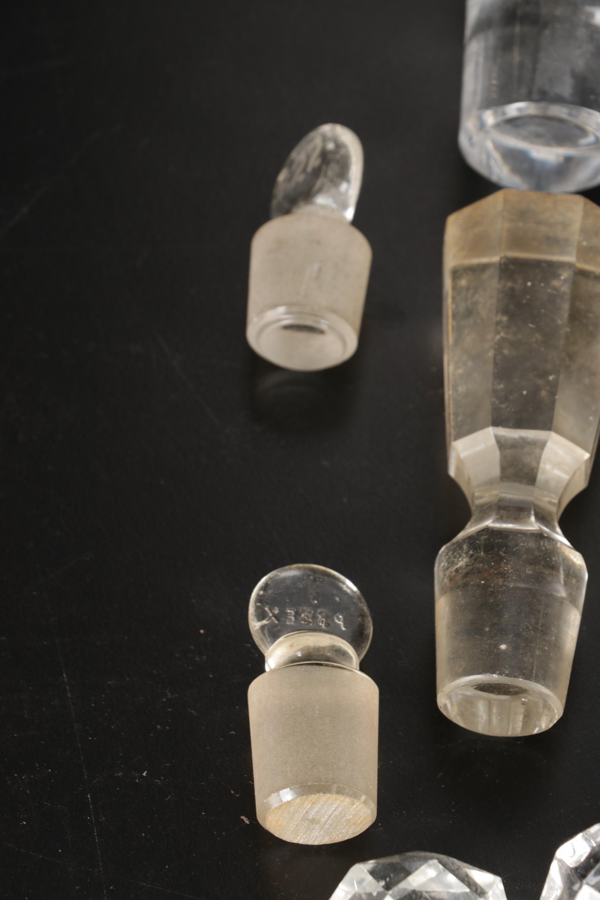 Faceted Cut Glass and Other Decanter and Bottle Stoppers