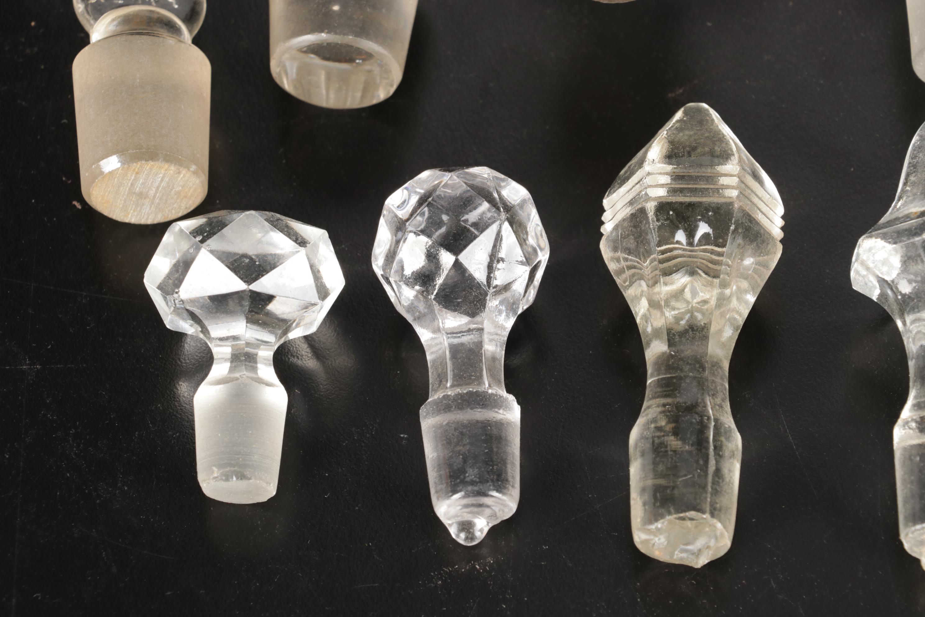 Faceted Cut Glass and Other Decanter and Bottle Stoppers
