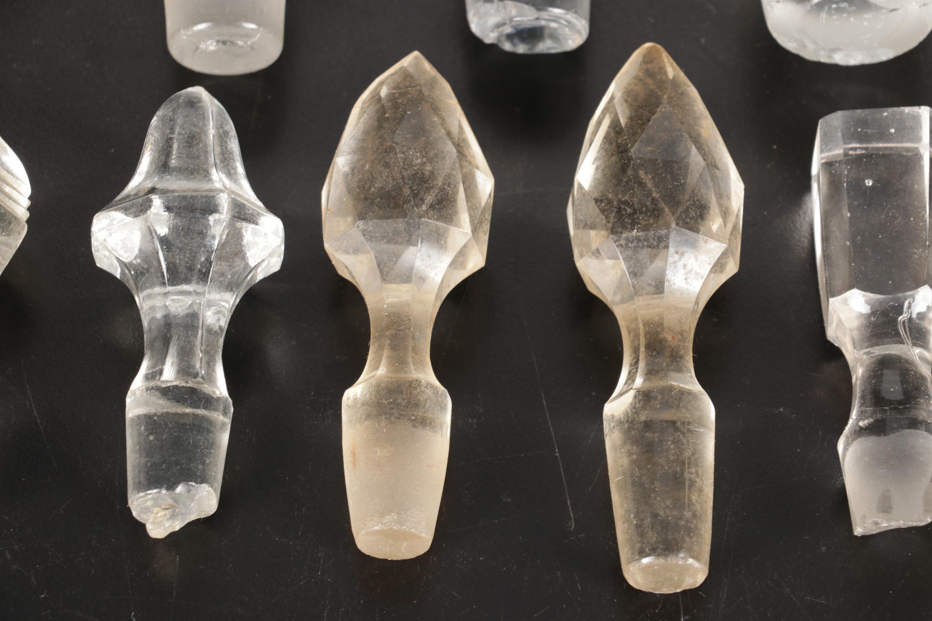 Faceted Cut Glass and Other Decanter and Bottle Stoppers