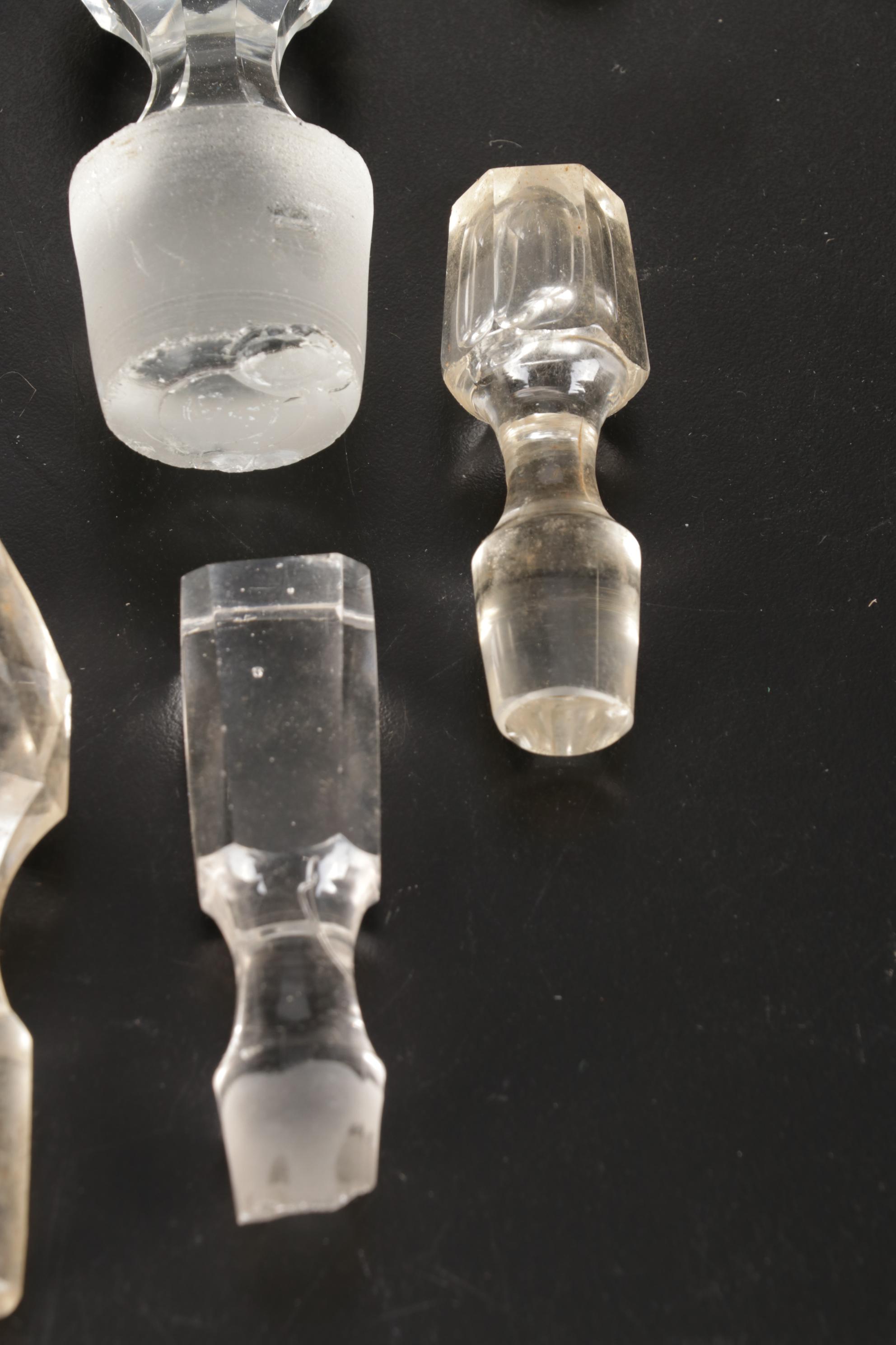 Faceted Cut Glass and Other Decanter and Bottle Stoppers