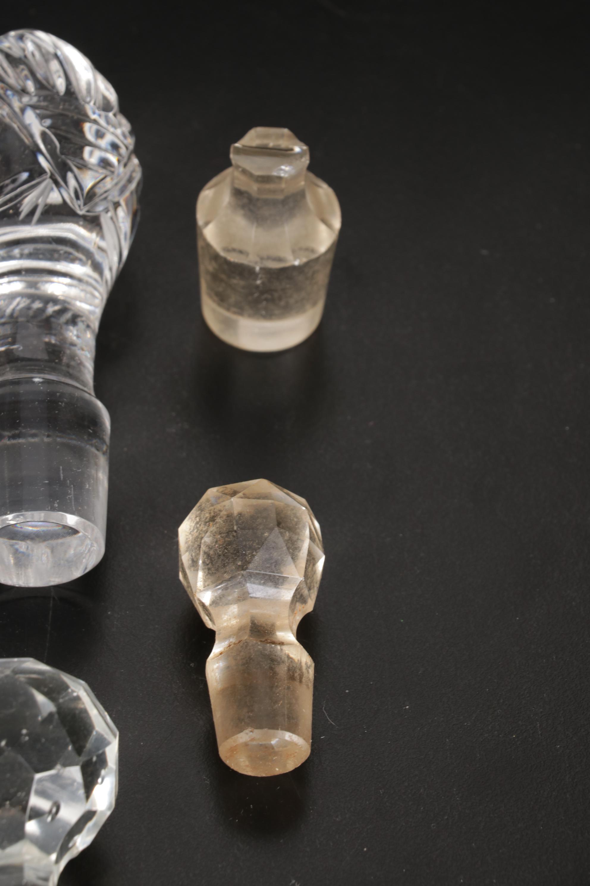 Faceted Cut Glass and Other Decanter and Bottle Stoppers