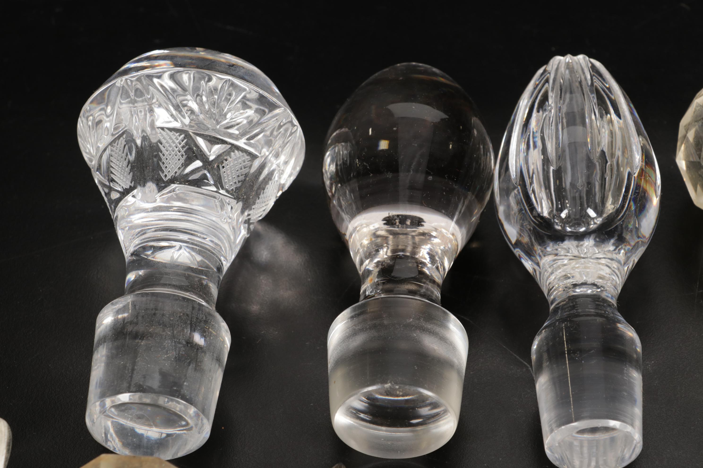 Faceted Cut Glass and Other Decanter and Bottle Stoppers
