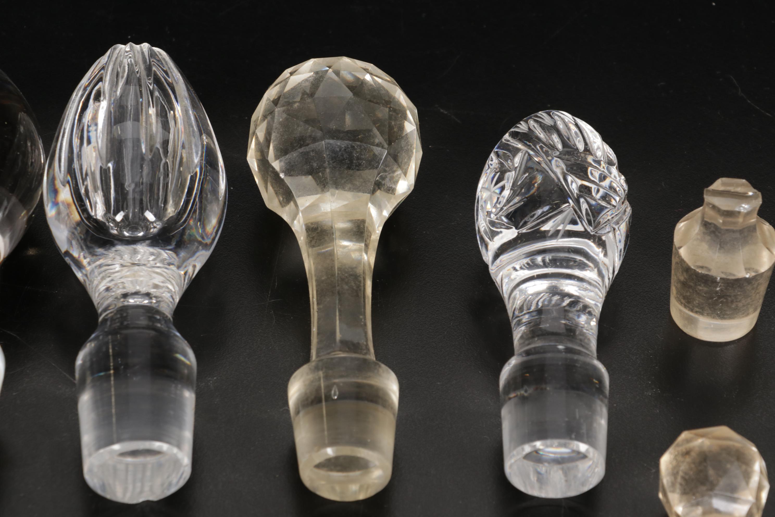 Faceted Cut Glass and Other Decanter and Bottle Stoppers