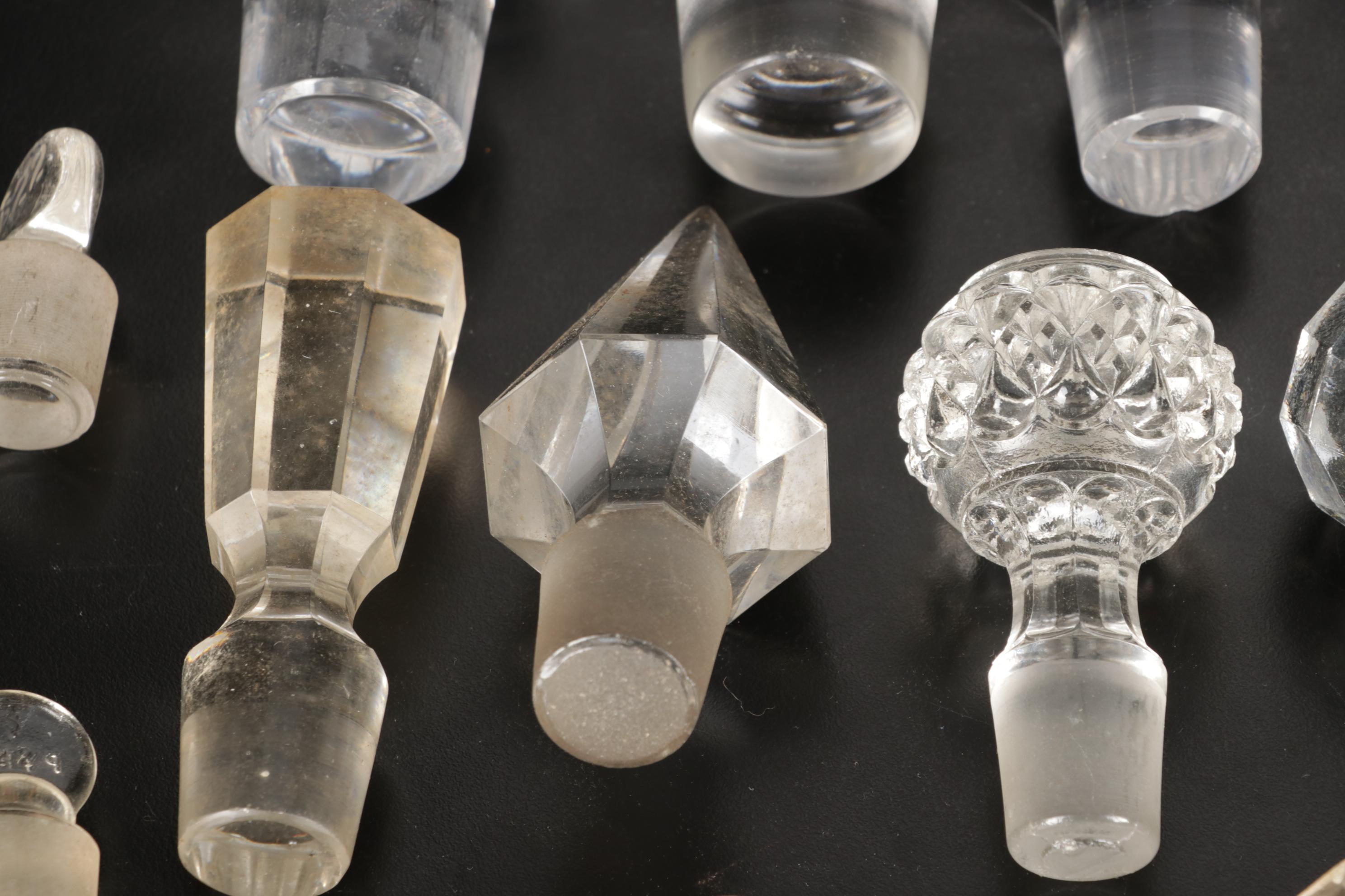 Faceted Cut Glass and Other Decanter and Bottle Stoppers