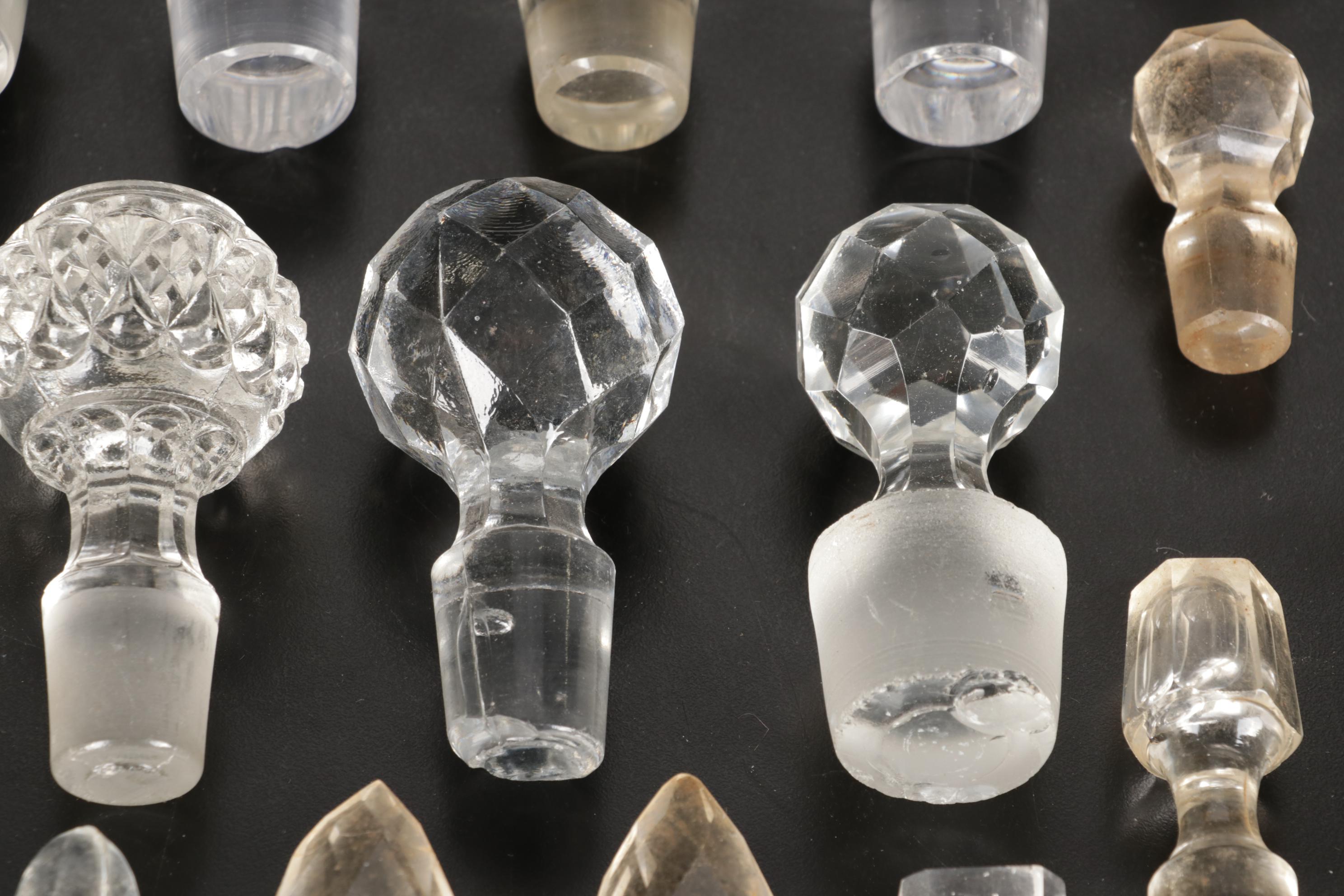 Faceted Cut Glass and Other Decanter and Bottle Stoppers