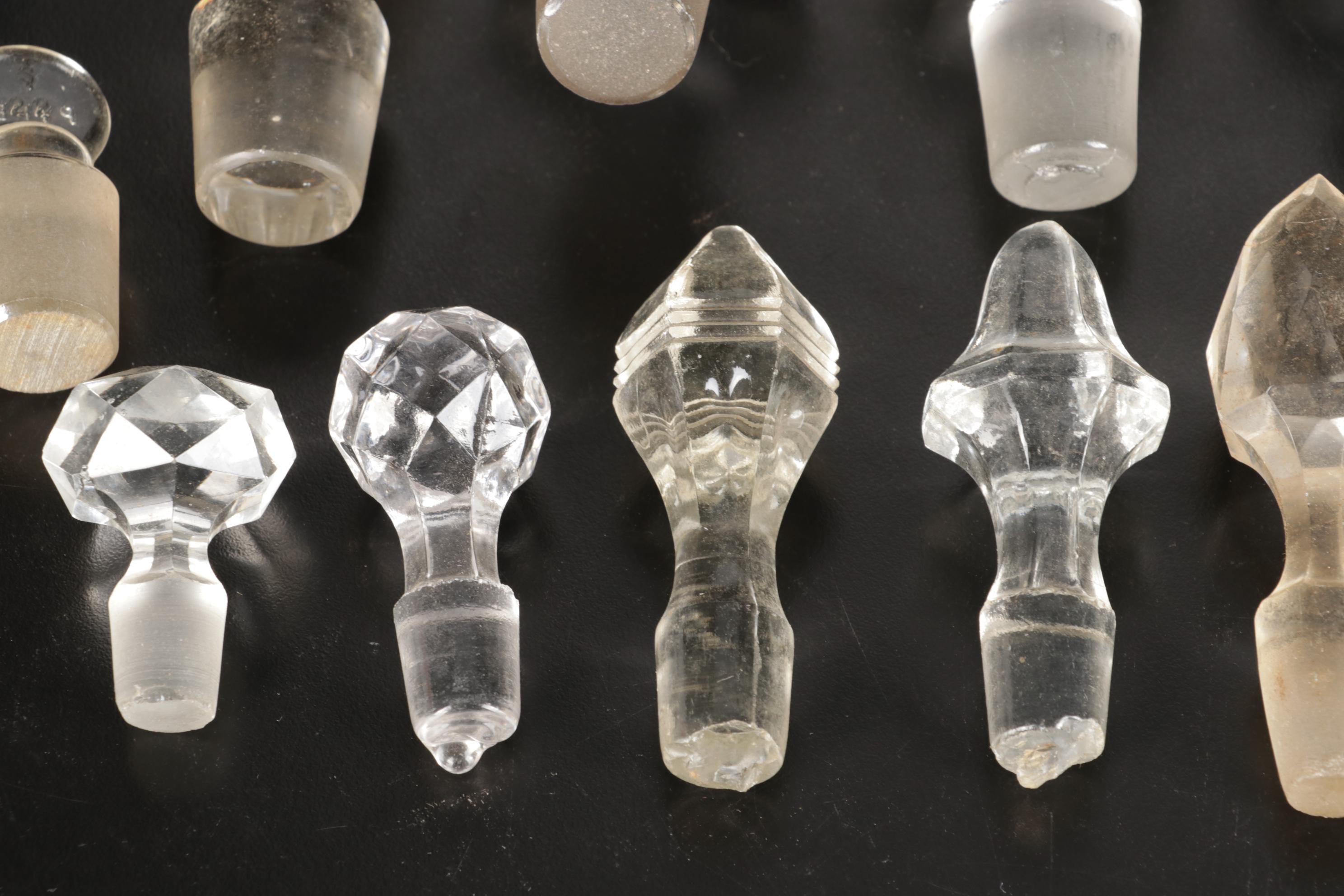 Faceted Cut Glass and Other Decanter and Bottle Stoppers