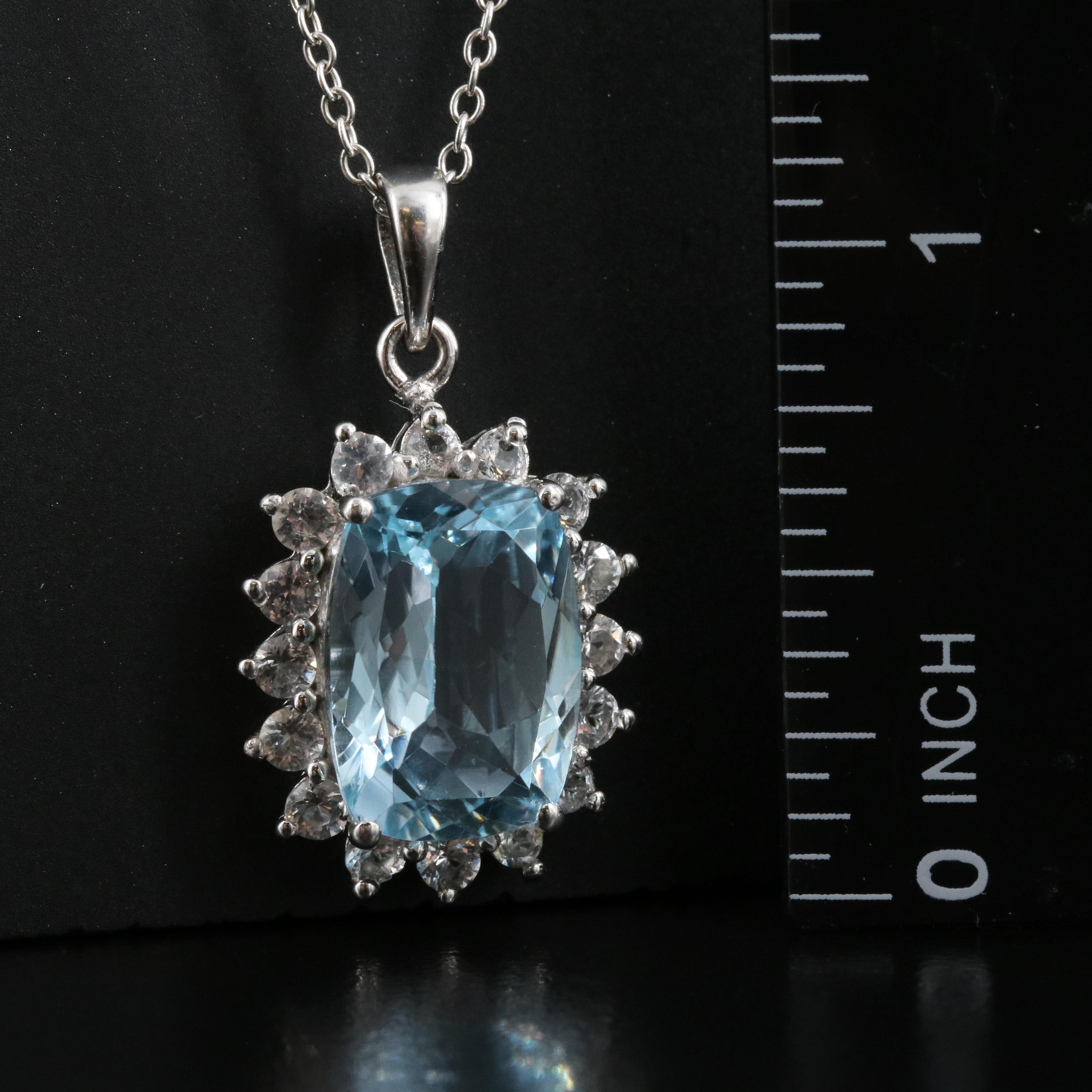 Sterling Topaz Pendant Necklace