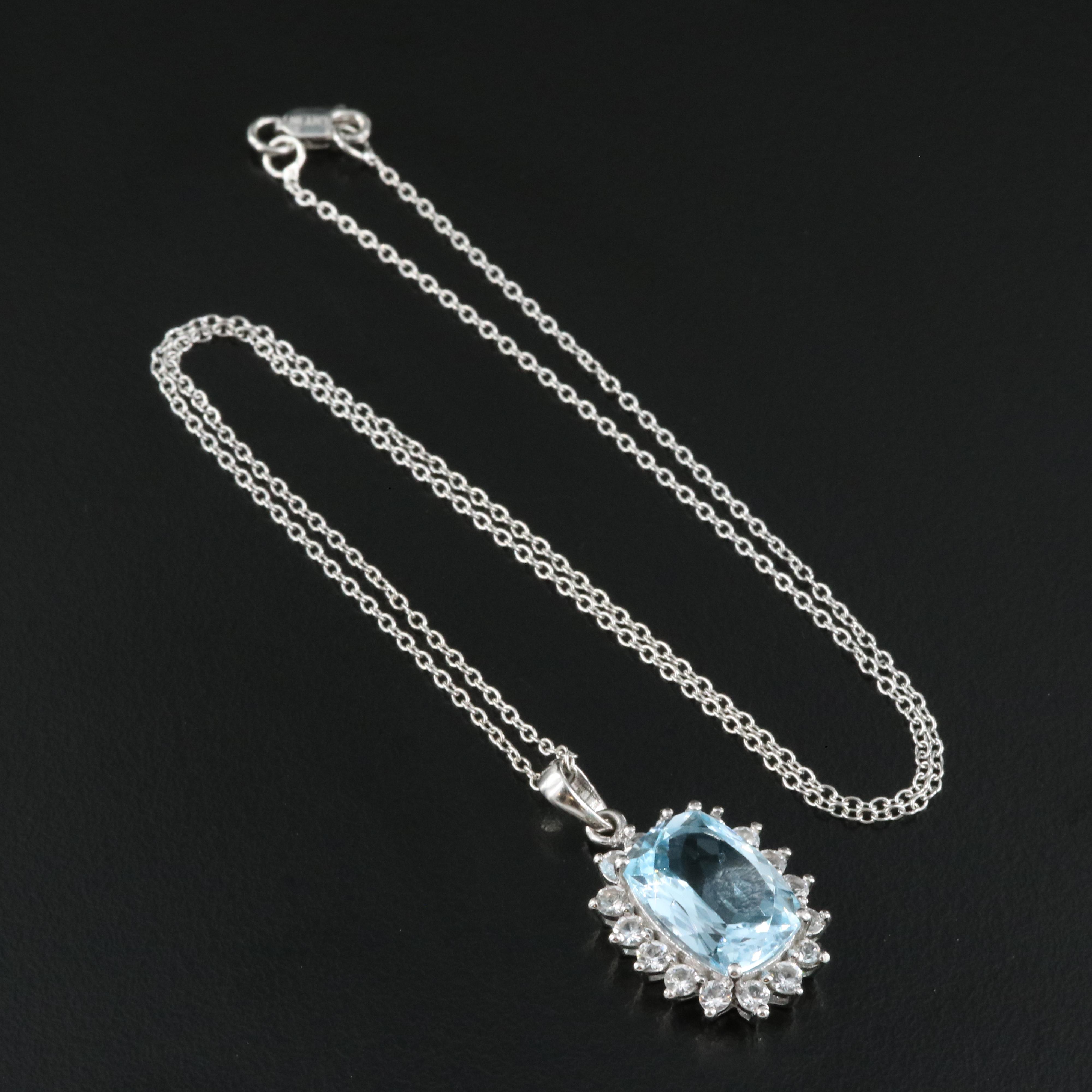 Sterling Topaz Pendant Necklace