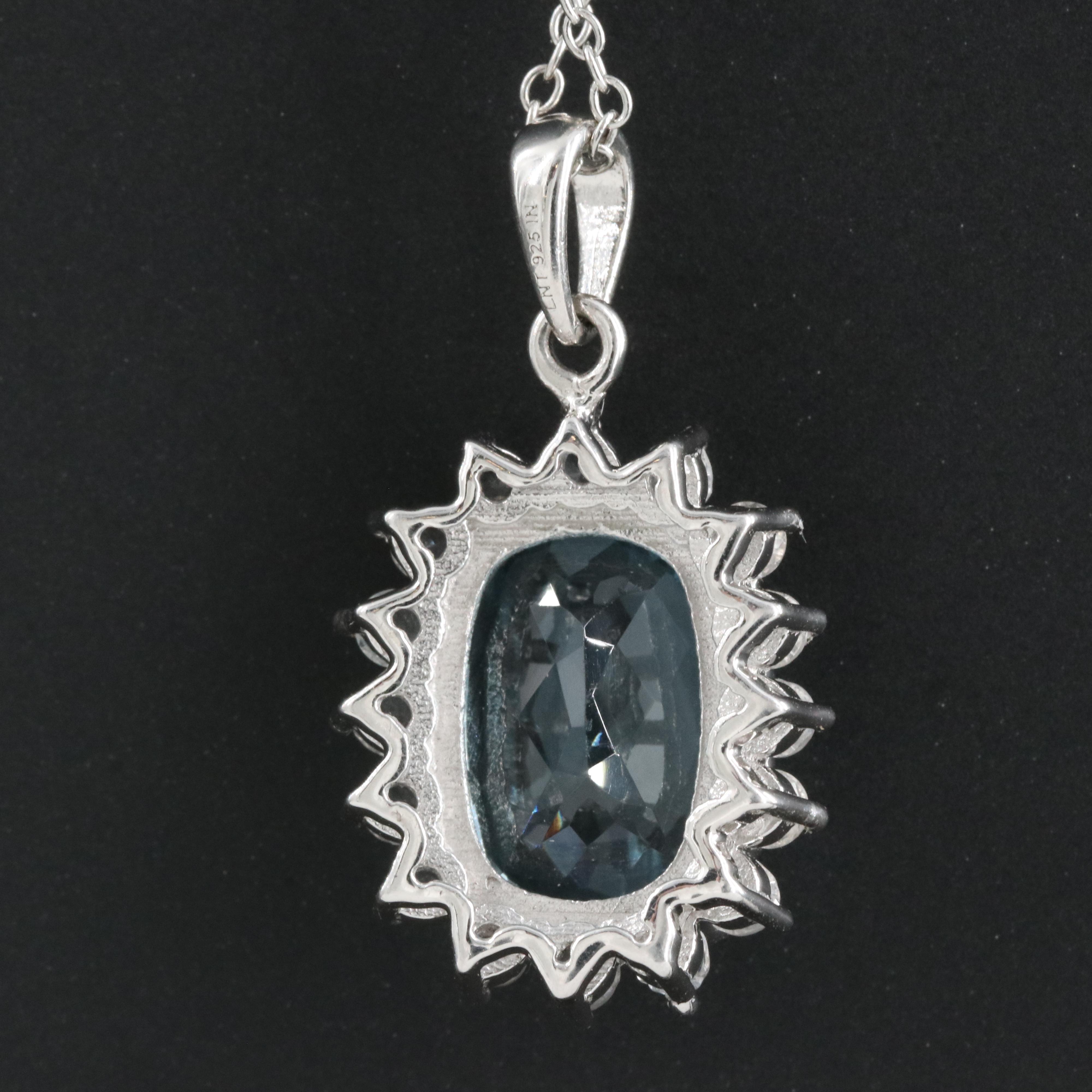 Sterling Topaz Pendant Necklace