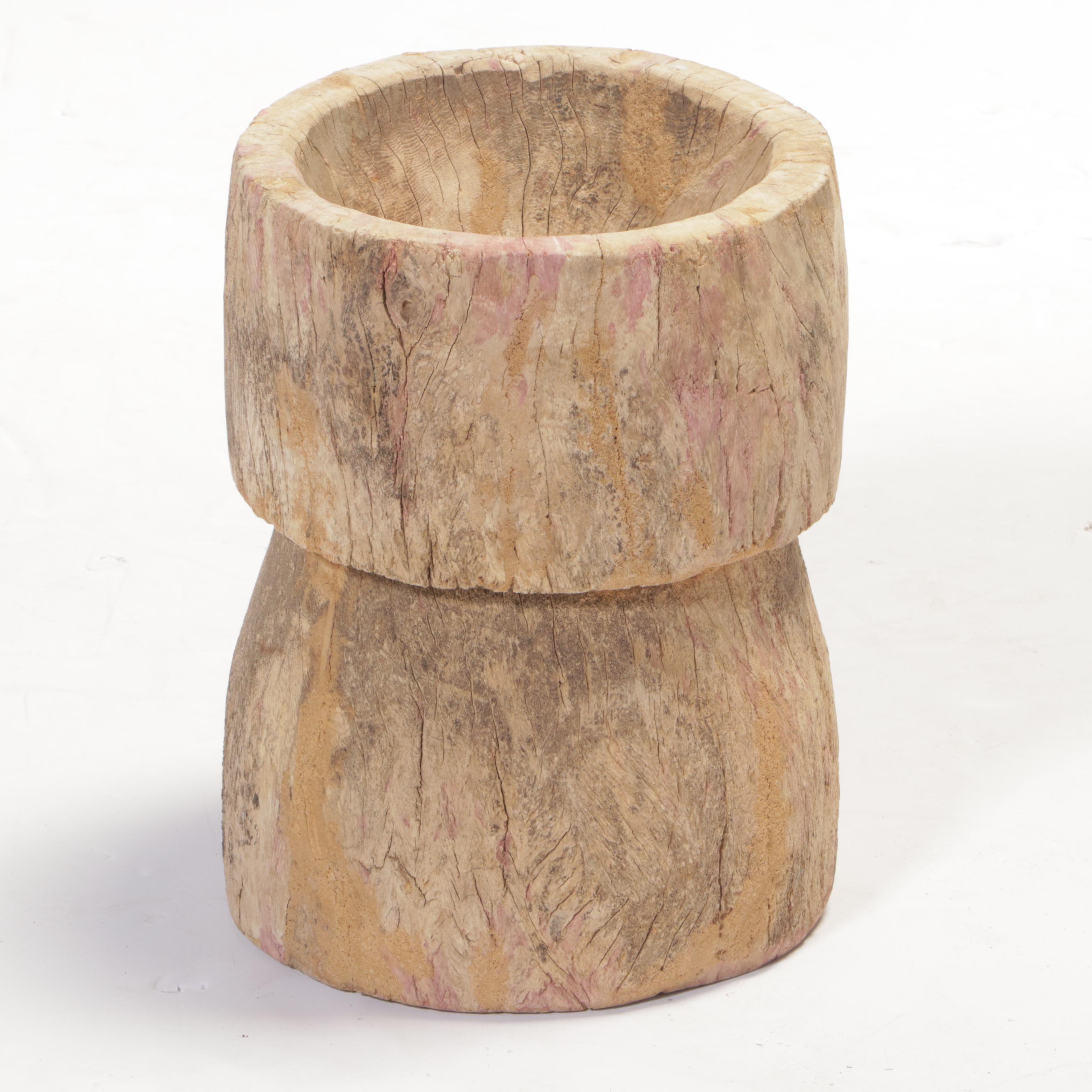 Handcarved Indian Wooden Rice Pounder