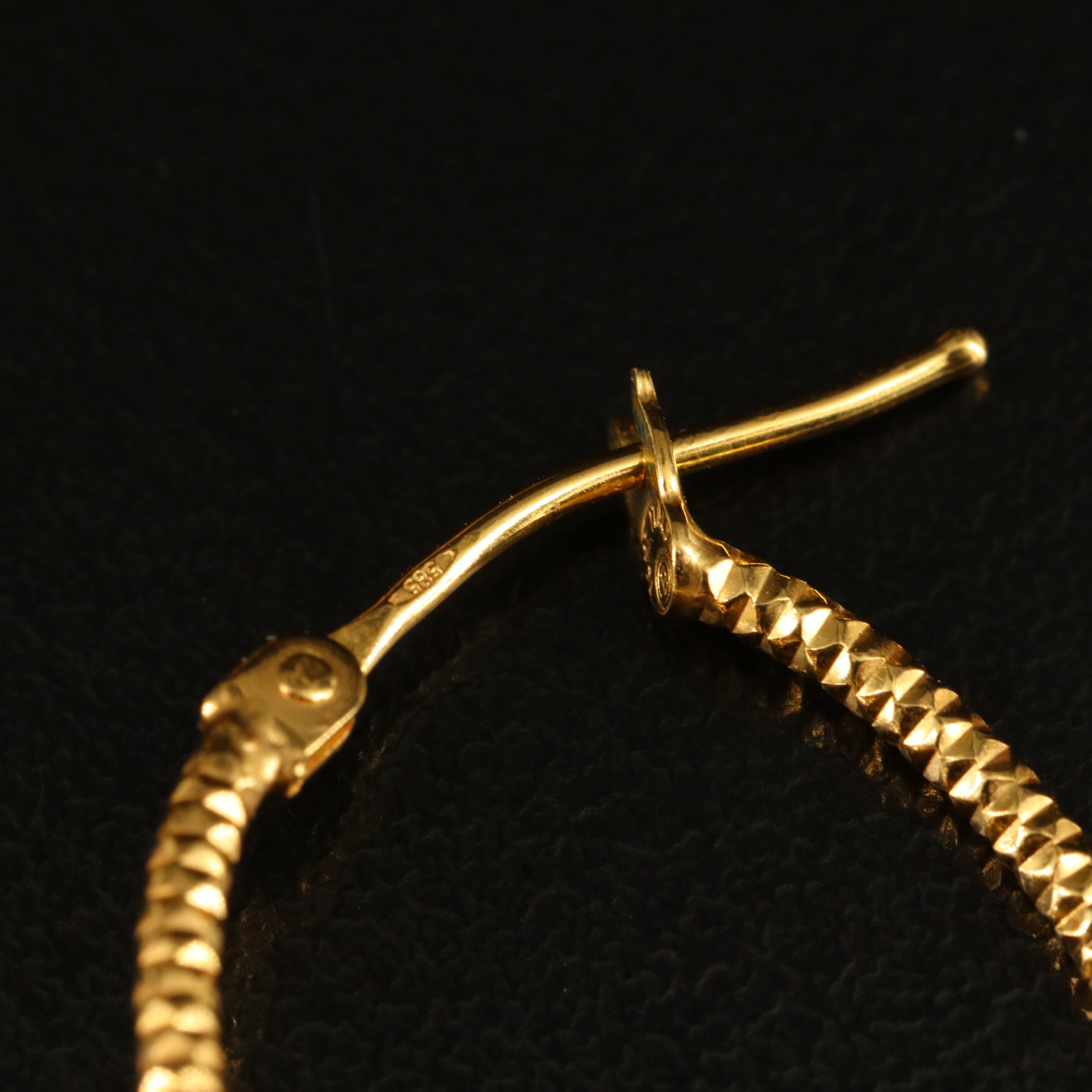 14K Citrine Hoop Earrings