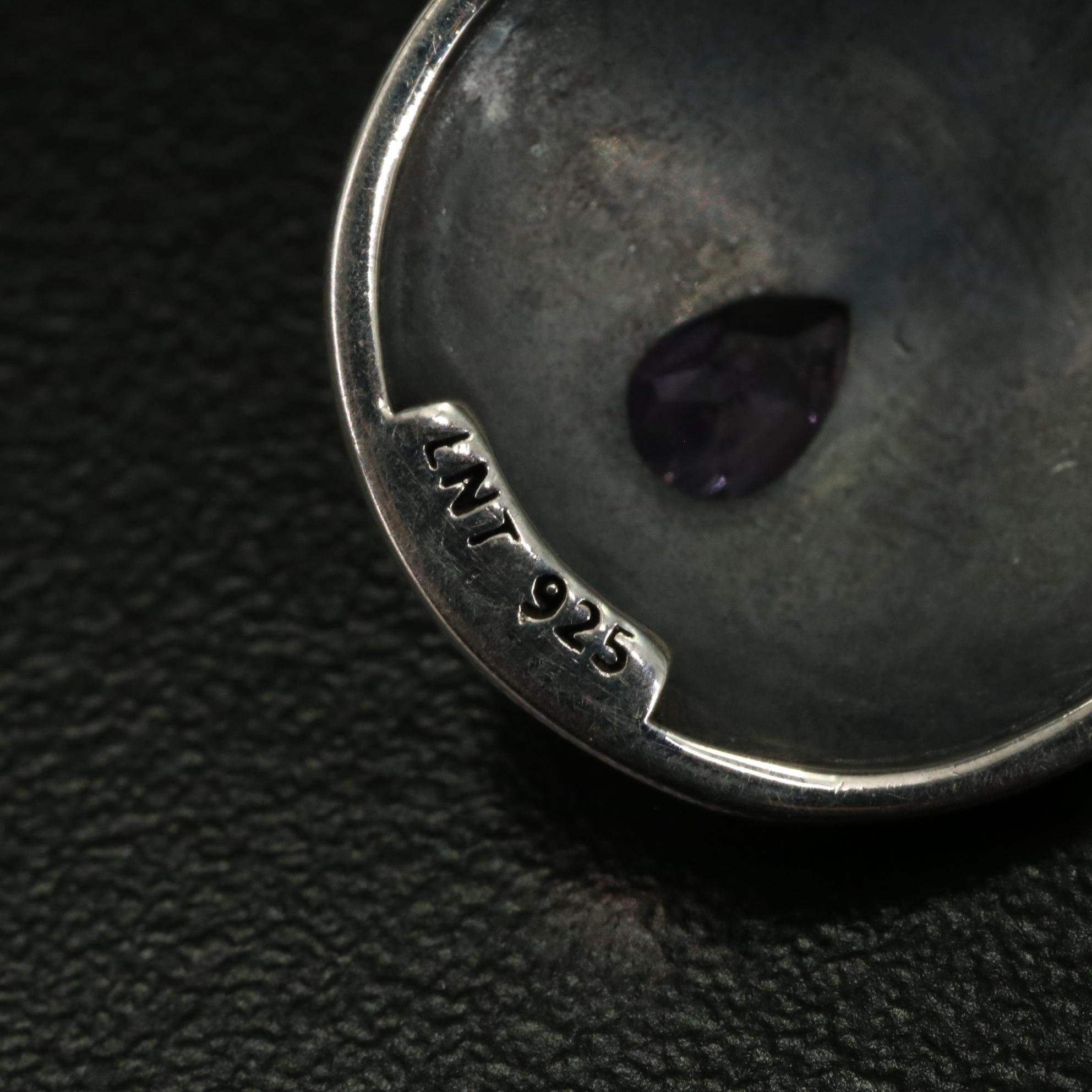 Sterling Amethyst Teardrop Dangle Earrings