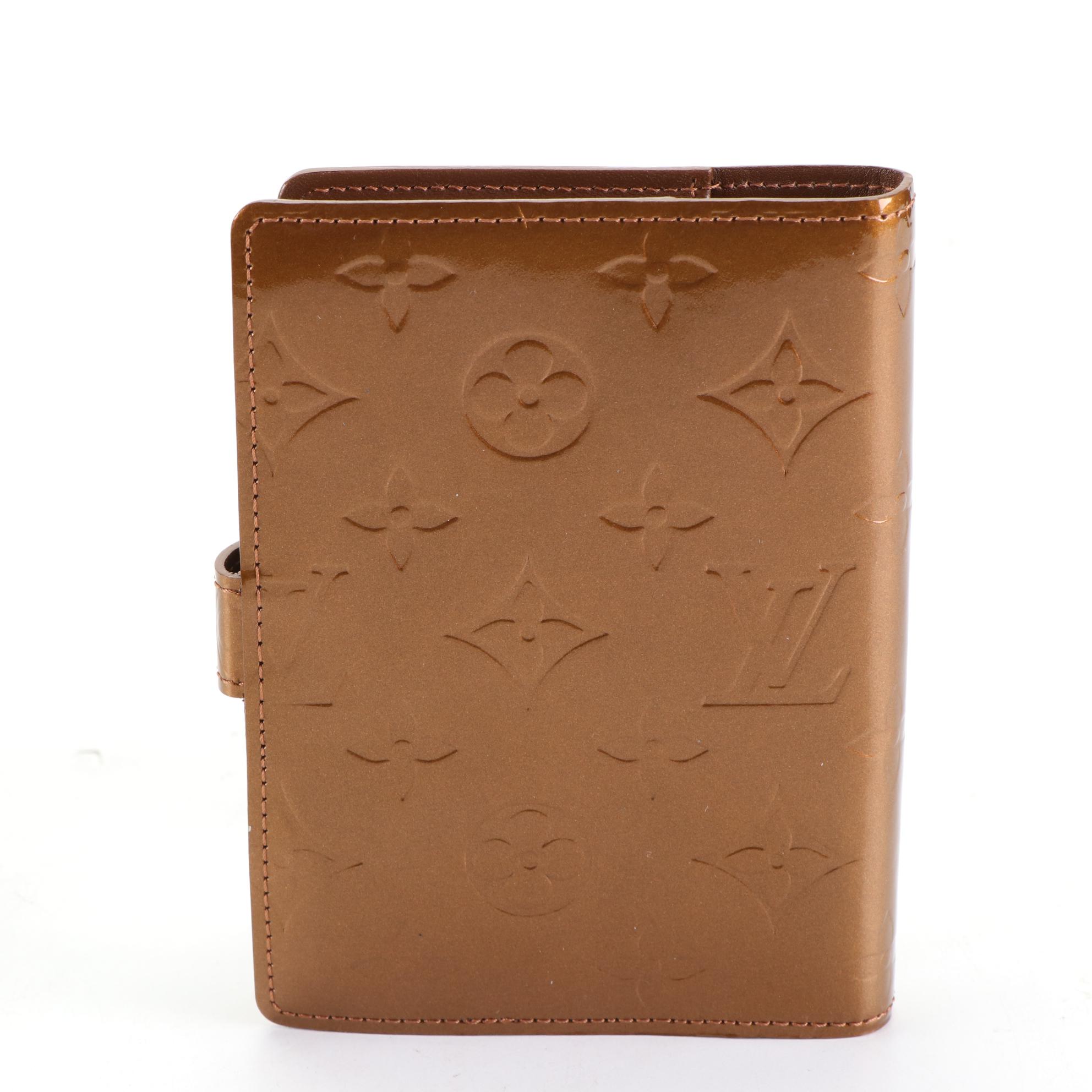 Louis Vuitton Agenda Cover in Bronze Monogram Vernis