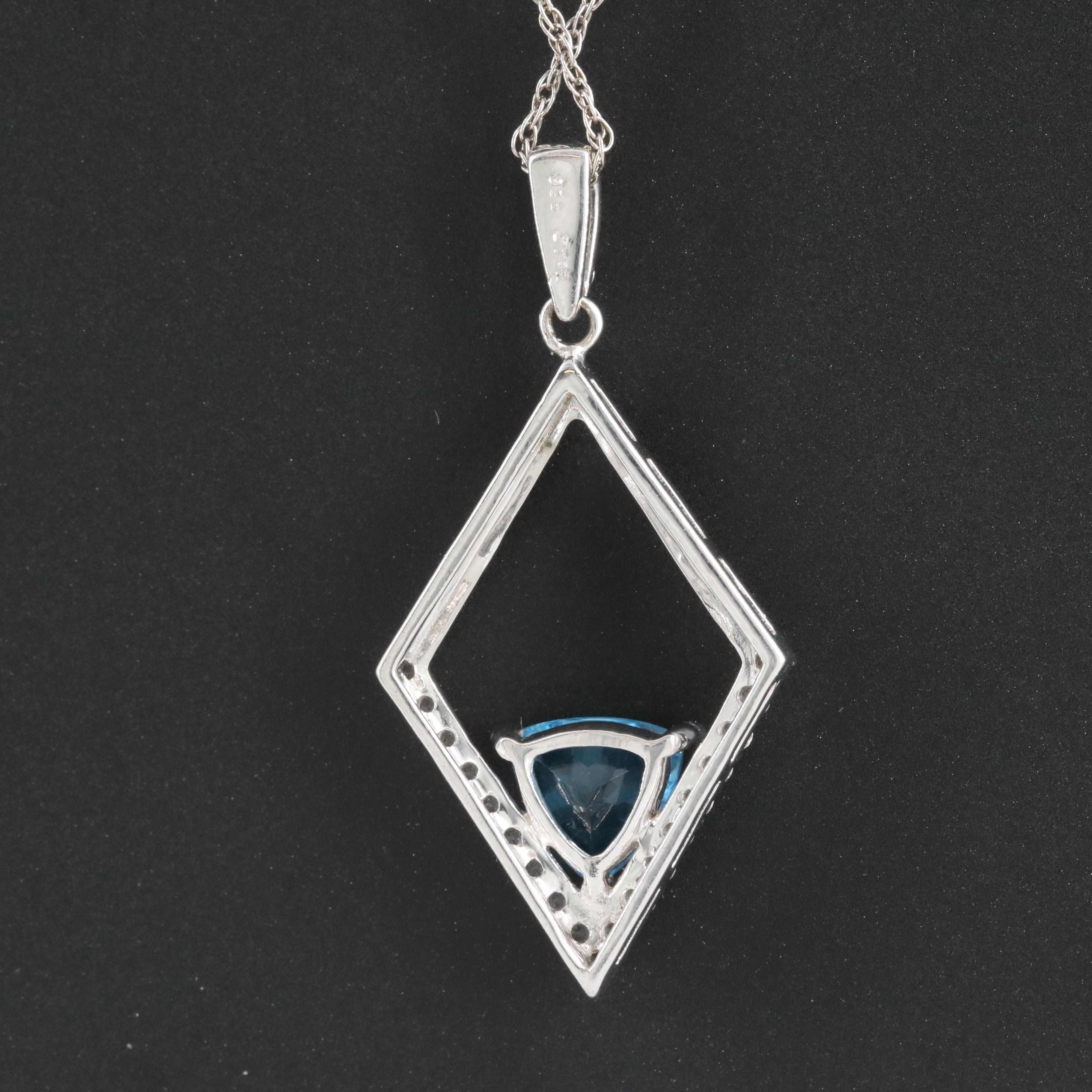 Sterling Topaz and Sapphire Pendant Necklace