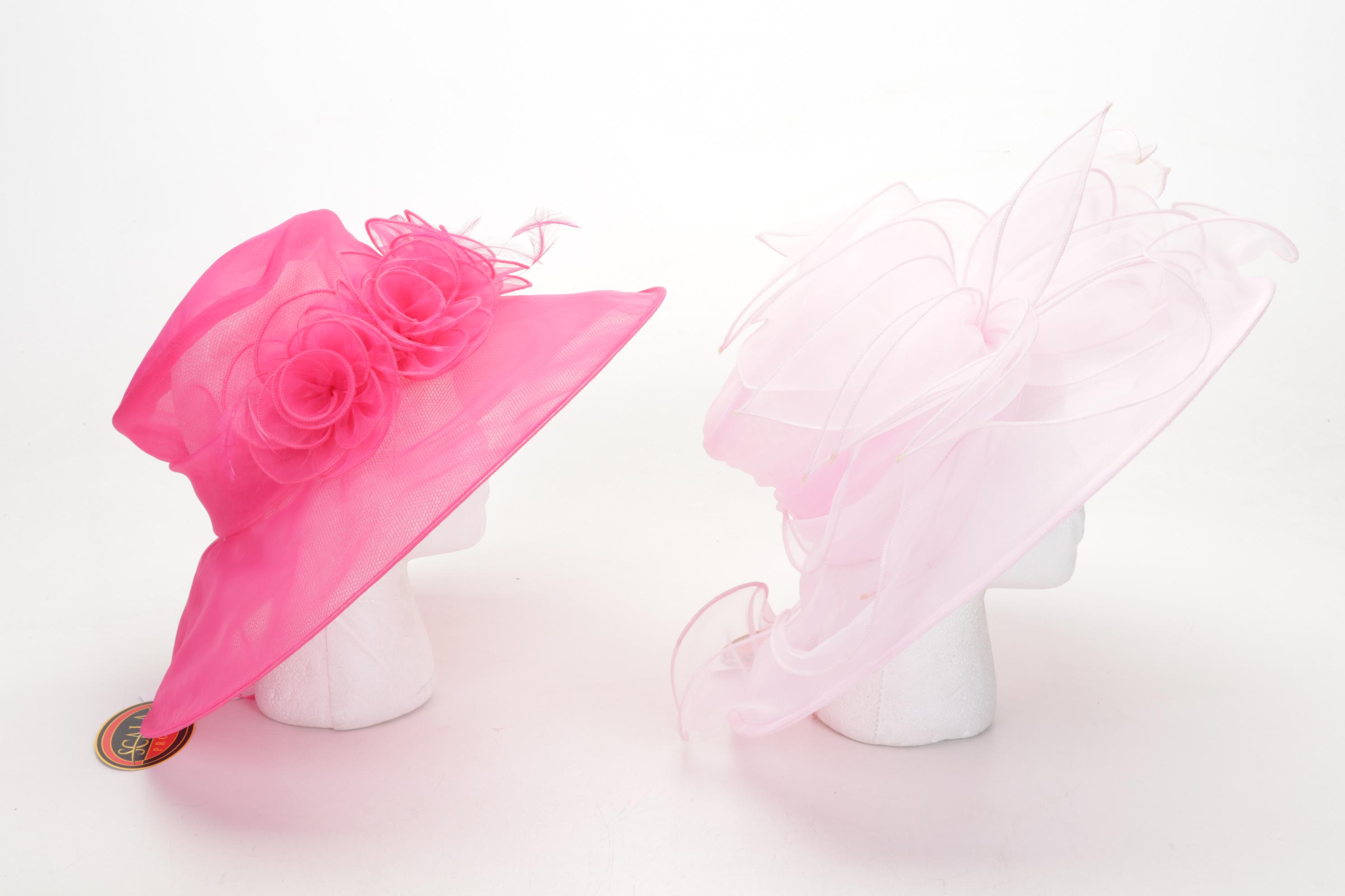 Scala Pronto and Other Pink Summer Occasion Hats, Vintage to Contemporary