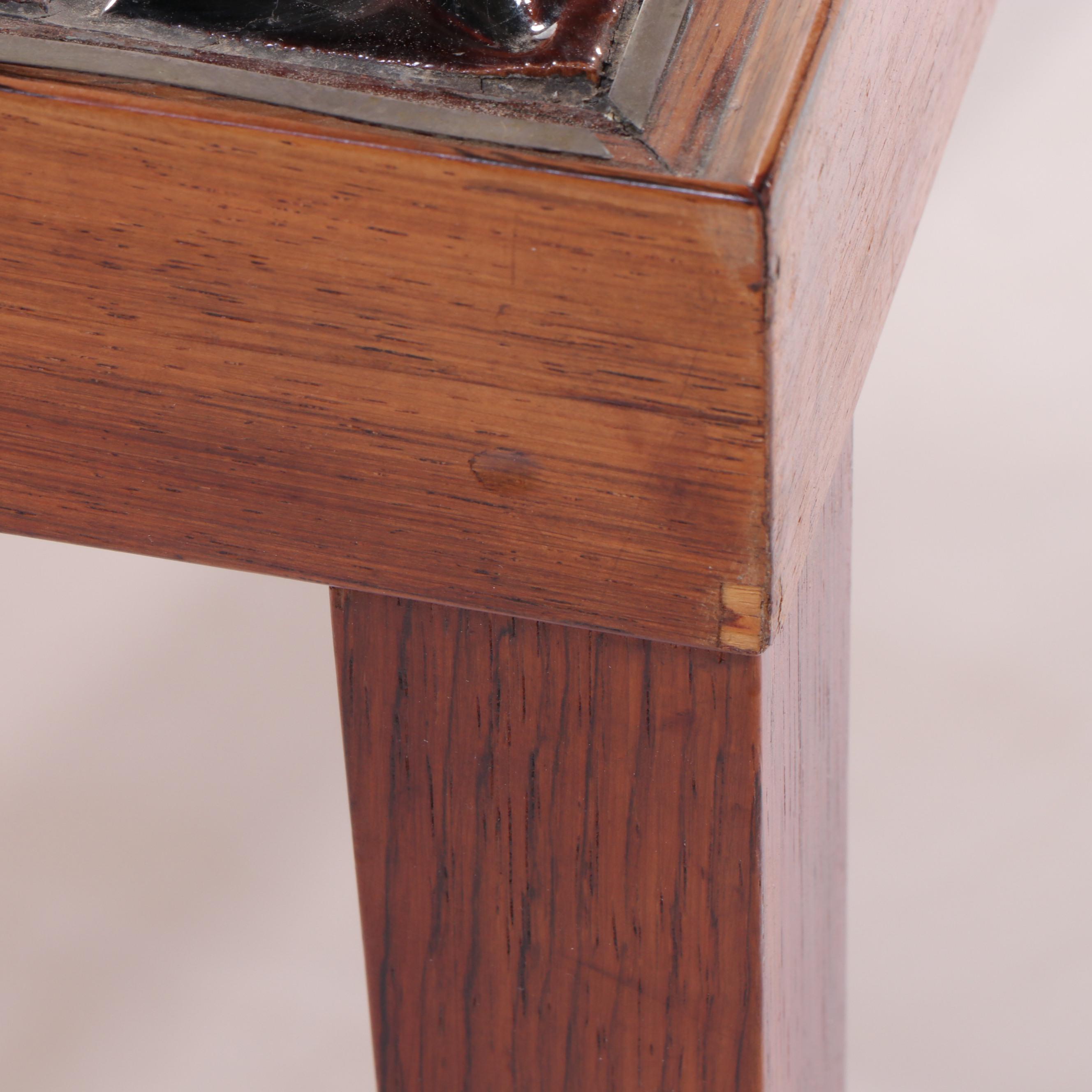 Mid Century Modern Tile-Top Wooden Coffee Table