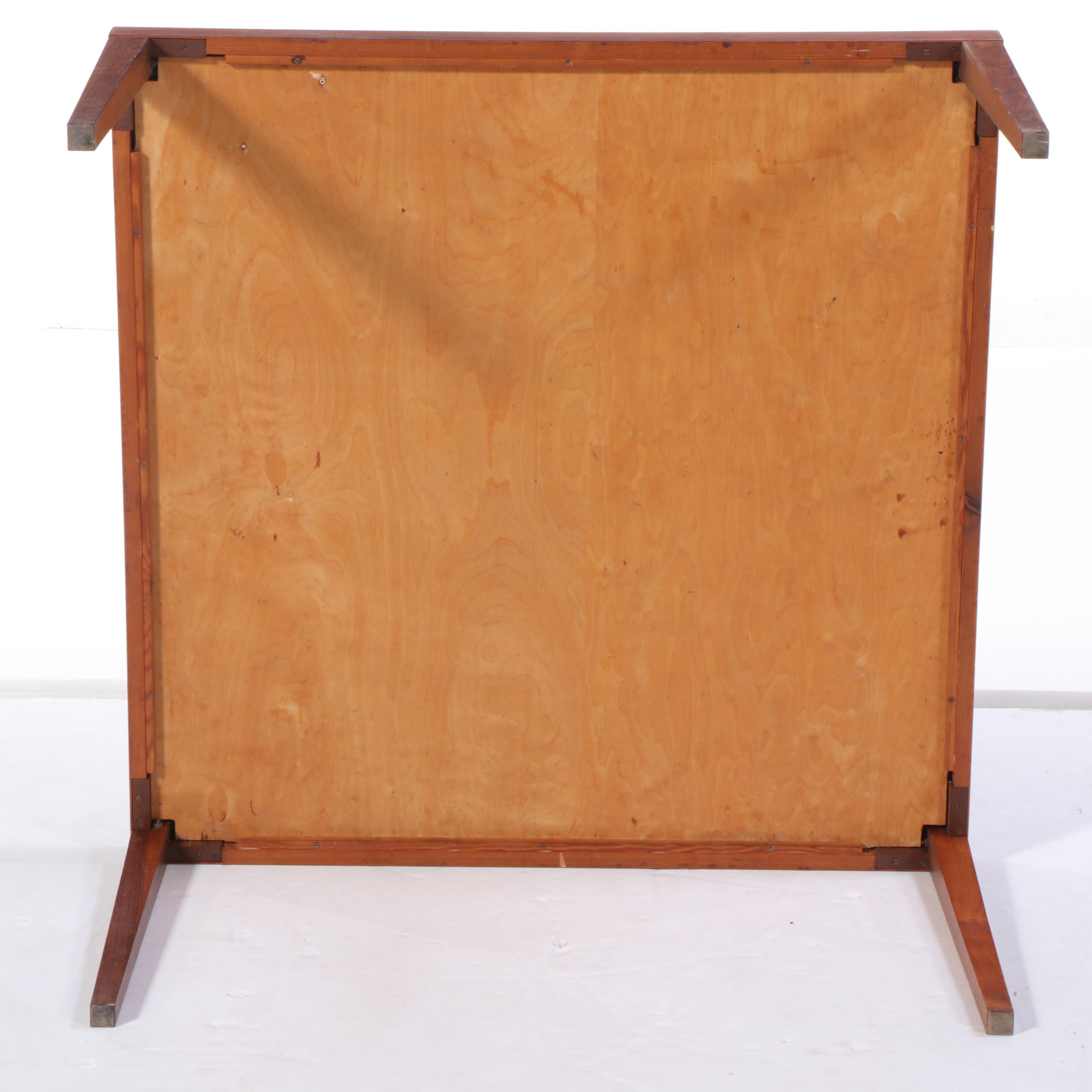 Mid Century Modern Tile-Top Wooden Coffee Table