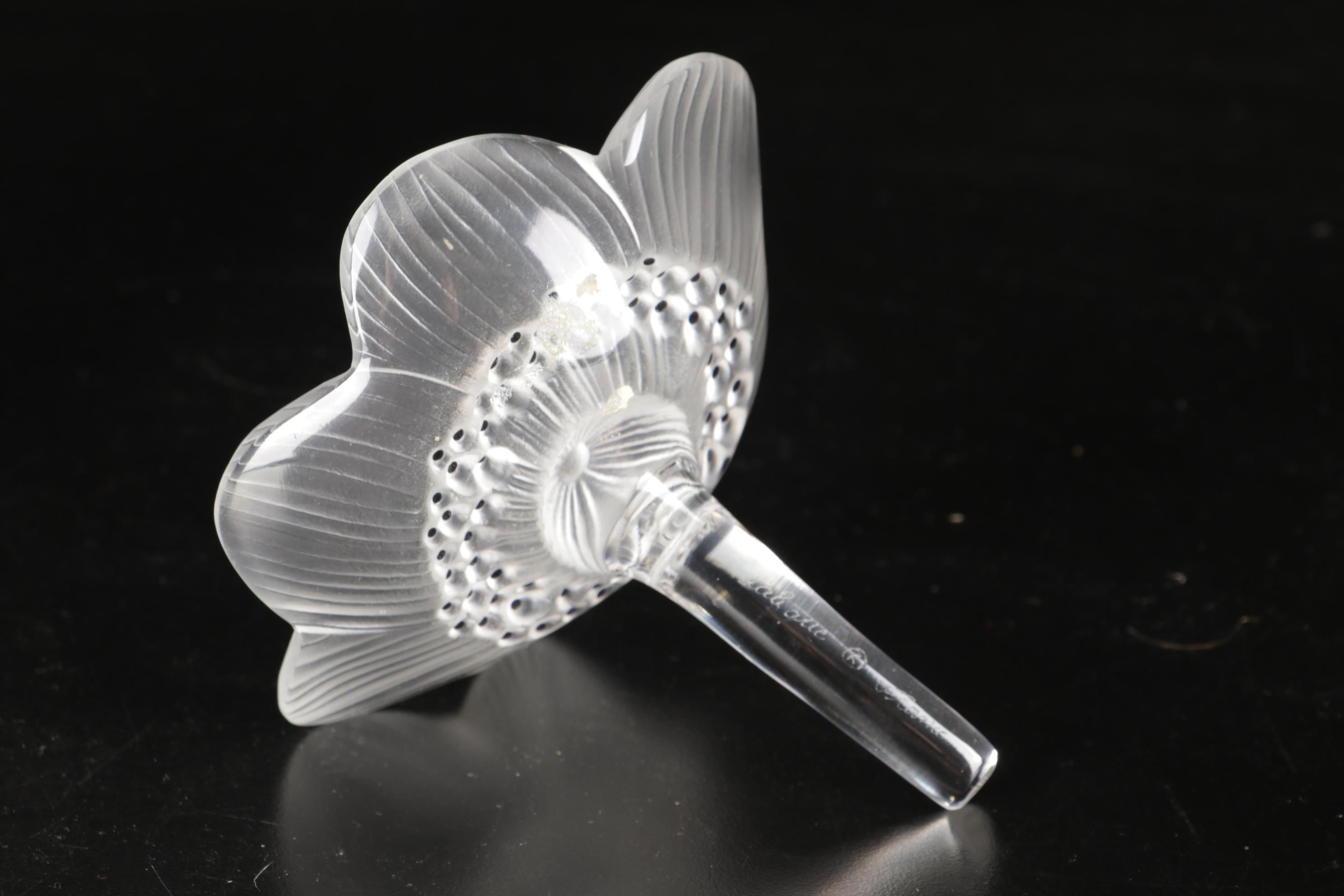 Lalique Anemone Paperweight, L'Air du Temps, Matson Ormolu on Glass Flacons