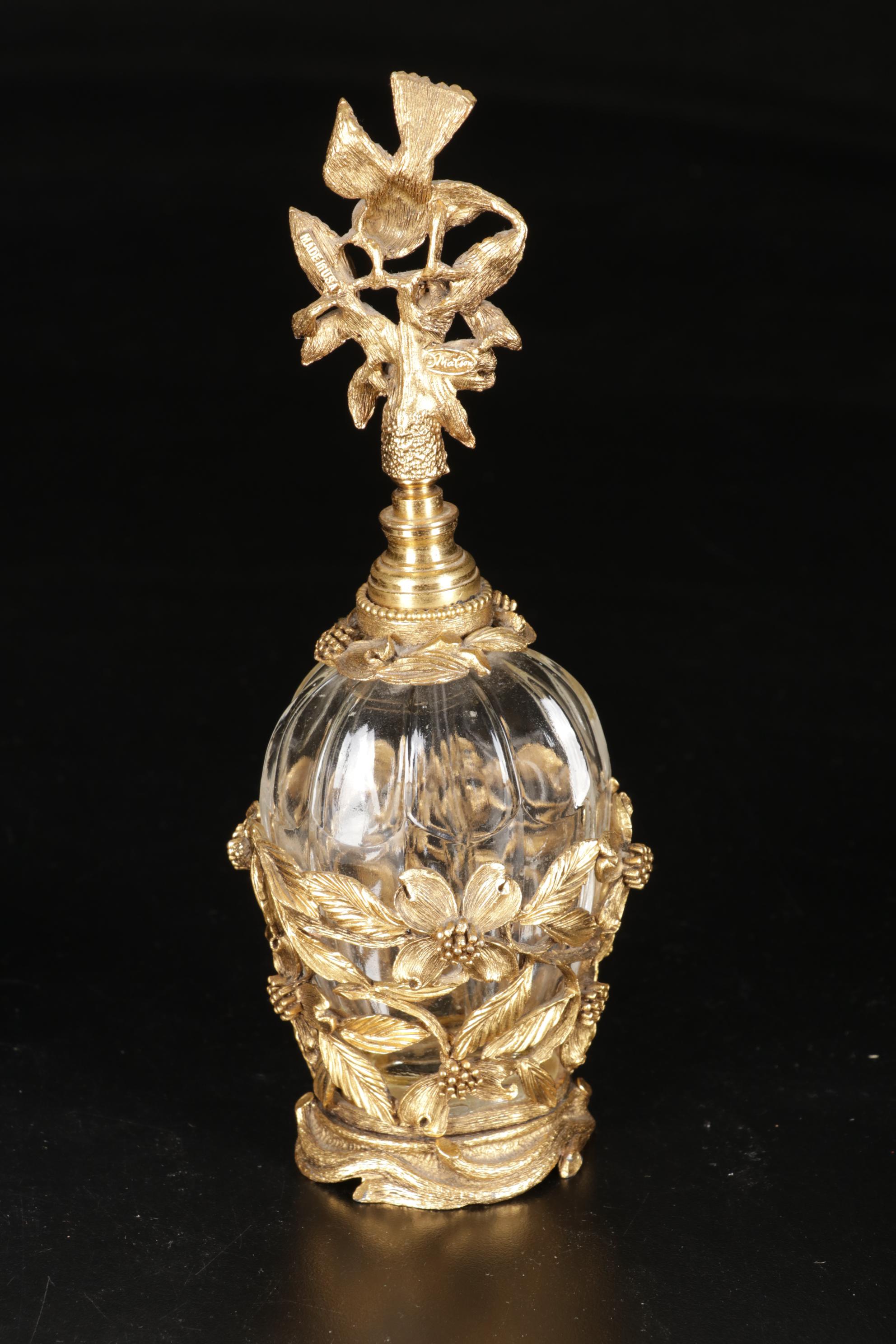 Lalique Anemone Paperweight, L'Air du Temps, Matson Ormolu on Glass Flacons