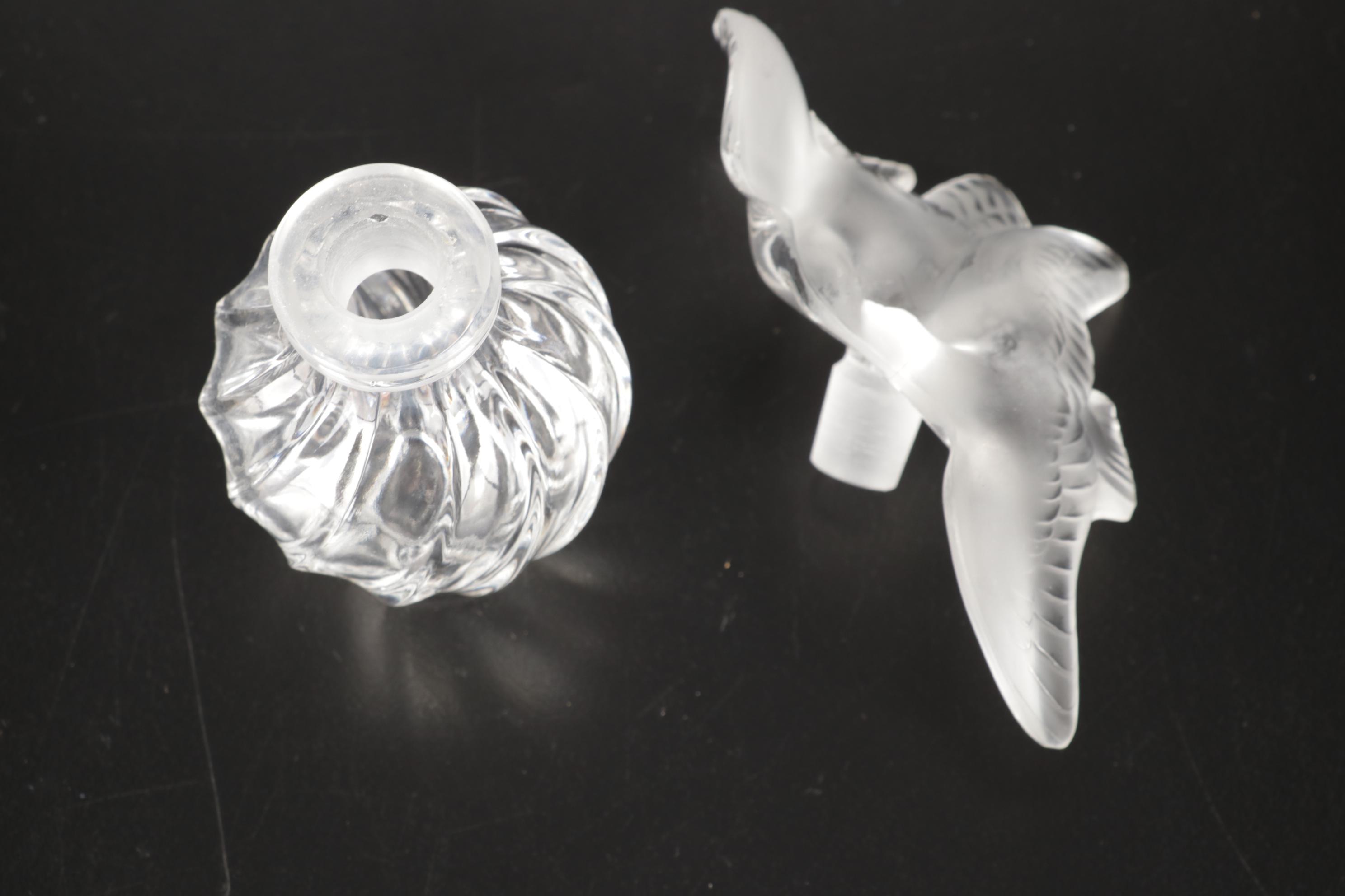 Lalique Anemone Paperweight, L'Air du Temps, Matson Ormolu on Glass Flacons