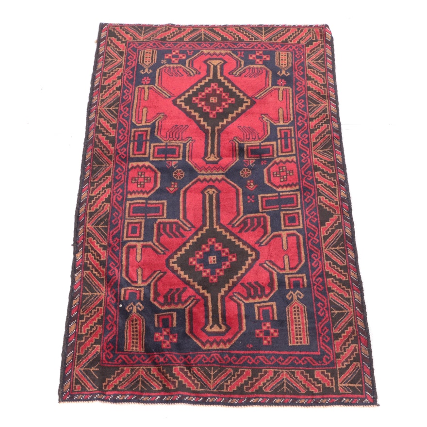 2'9 x 4'6 Hand-Knotted Afghan Taimani Accent Rug