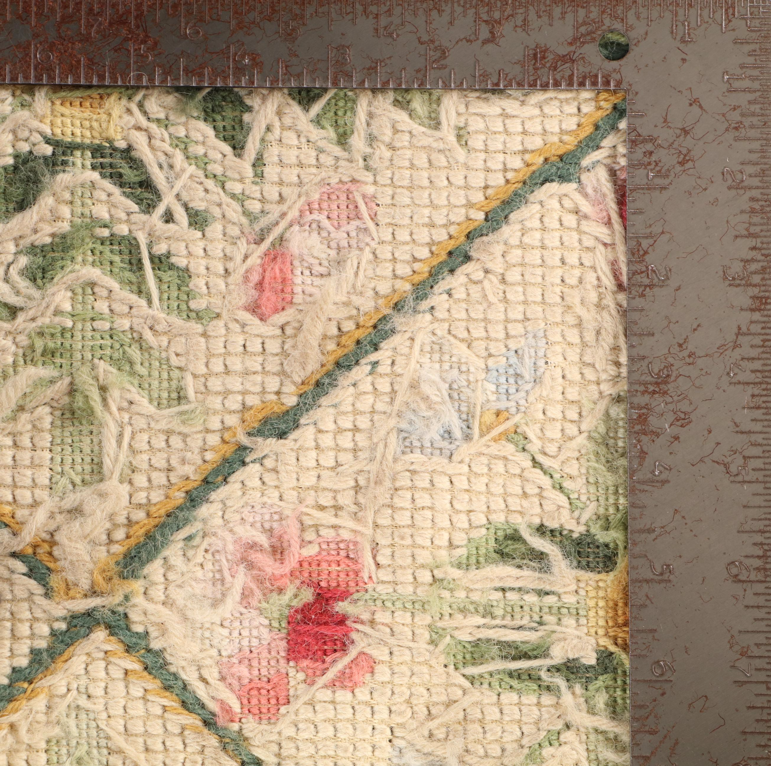 3'9 x 5'8 Portuguese Needlepoint Lattice Area Rug