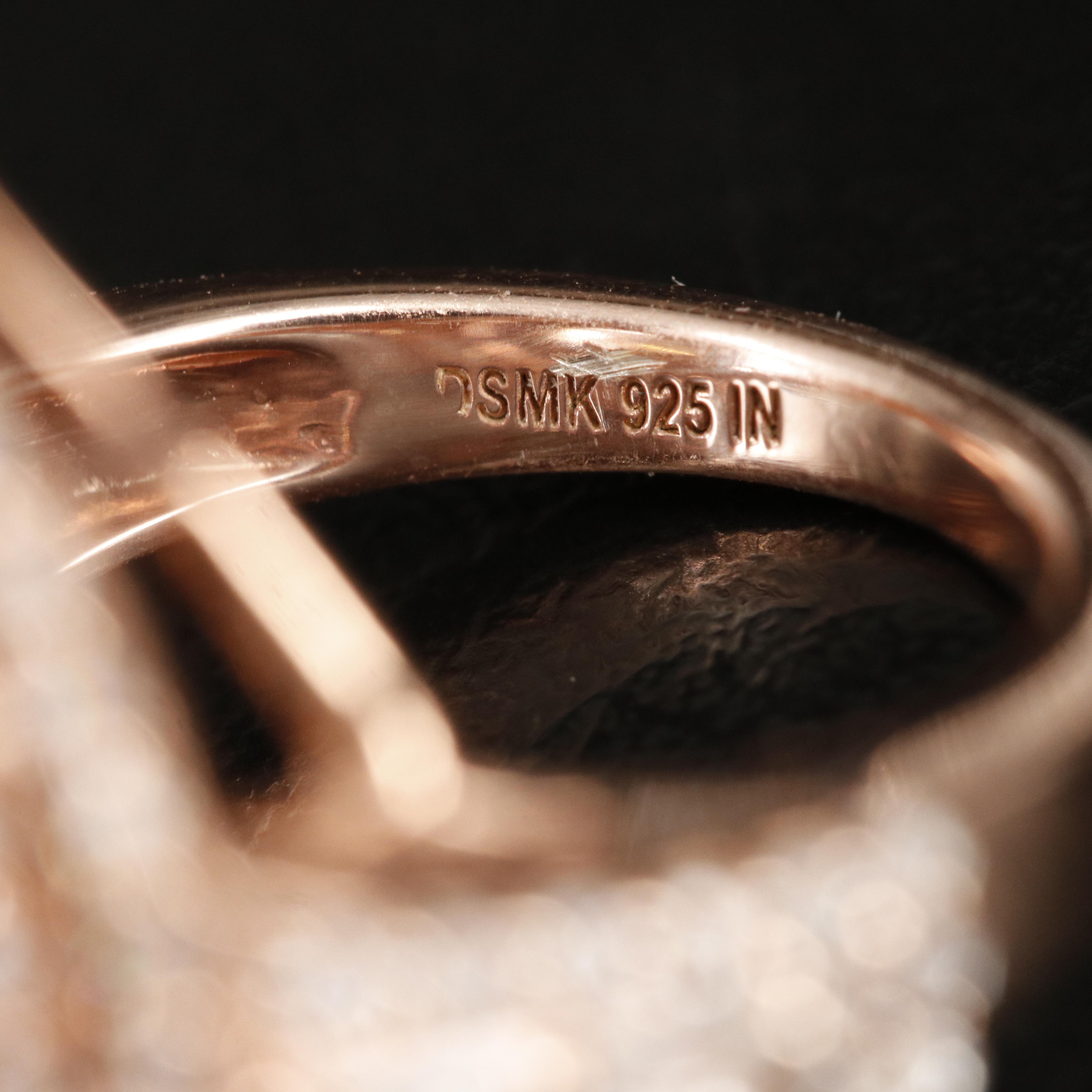 Sterling Glass and Cubic Zirconia Ring