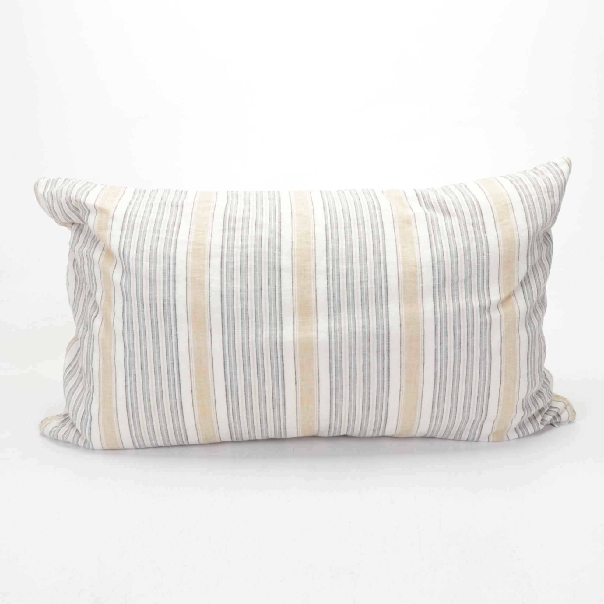 Brushed Nickel and Mica Table Lamp With Pottery Barn Decorator Pillows, More