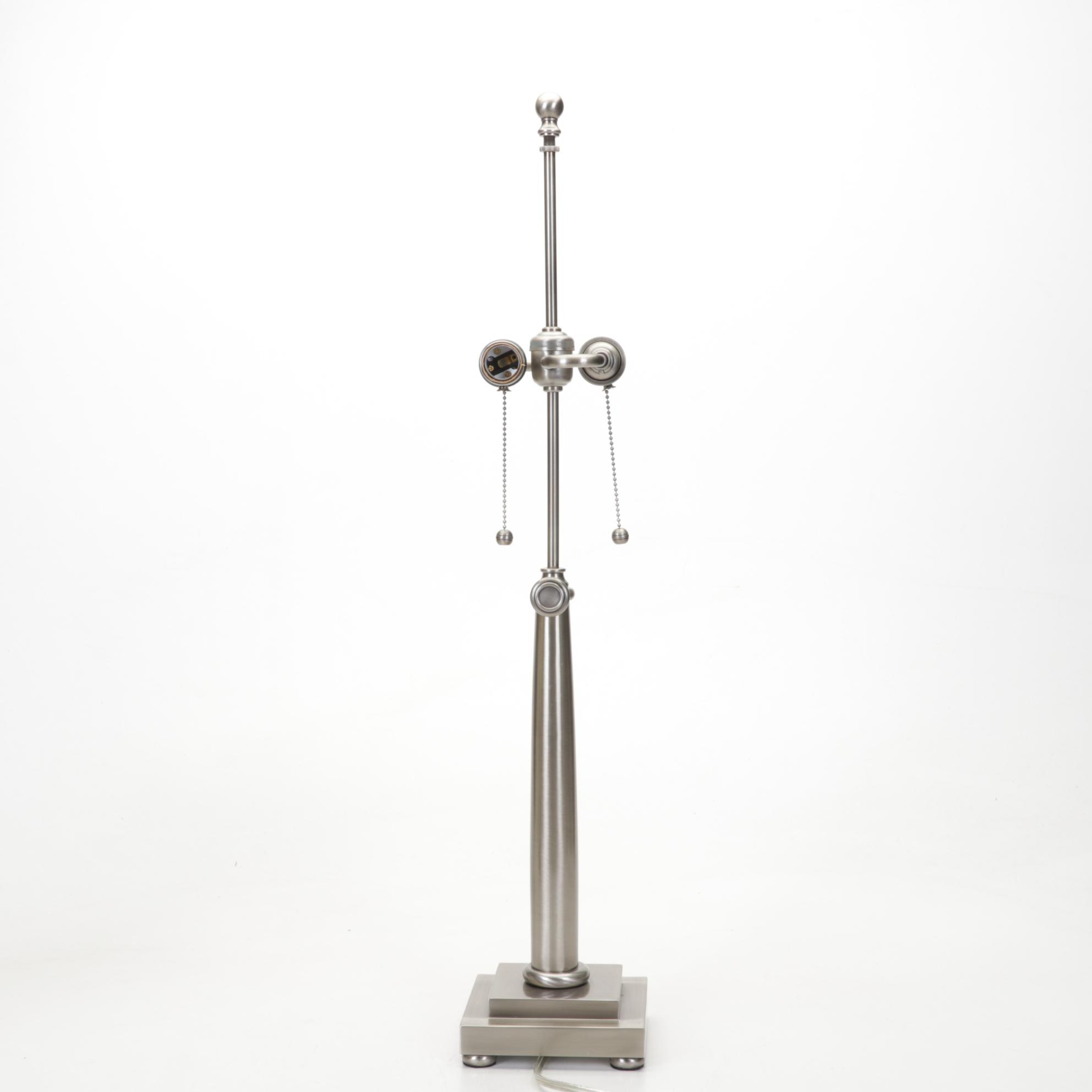 Brushed Nickel and Mica Table Lamp With Pottery Barn Decorator Pillows, More