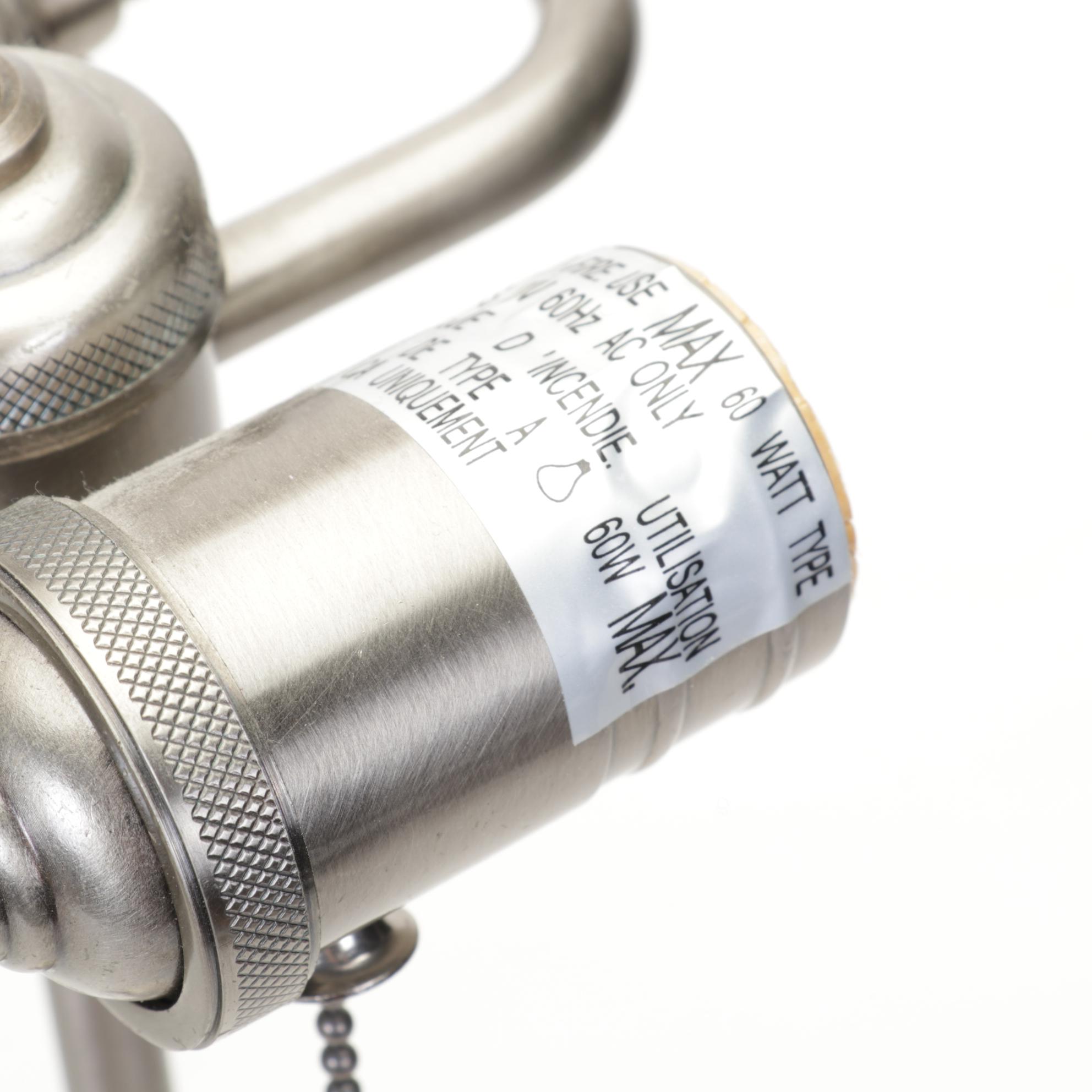 Brushed Nickel and Mica Table Lamp With Pottery Barn Decorator Pillows, More