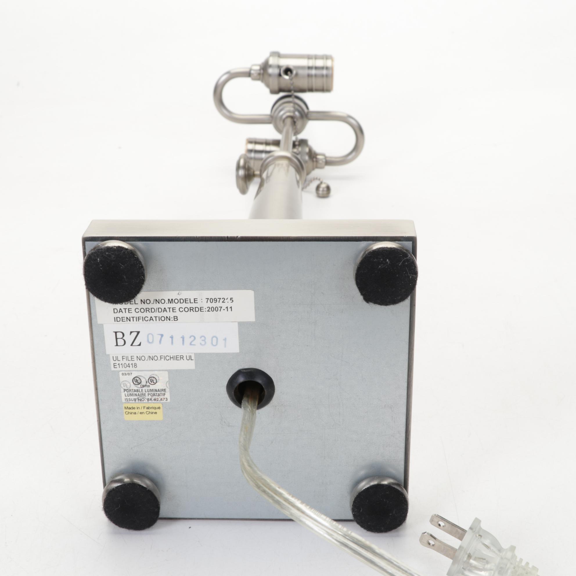 Brushed Nickel and Mica Table Lamp With Pottery Barn Decorator Pillows, More