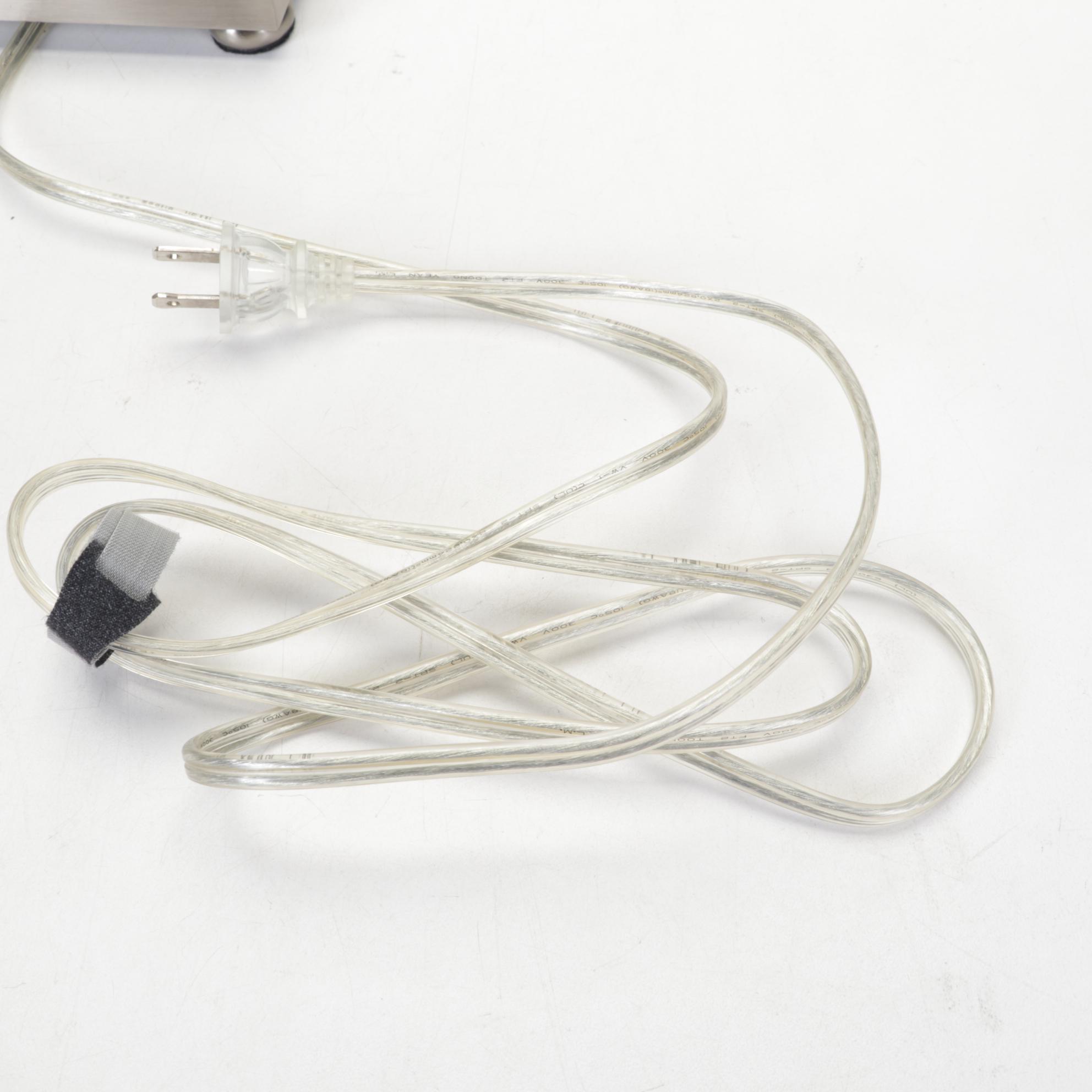 Brushed Nickel and Mica Table Lamp With Pottery Barn Decorator Pillows, More