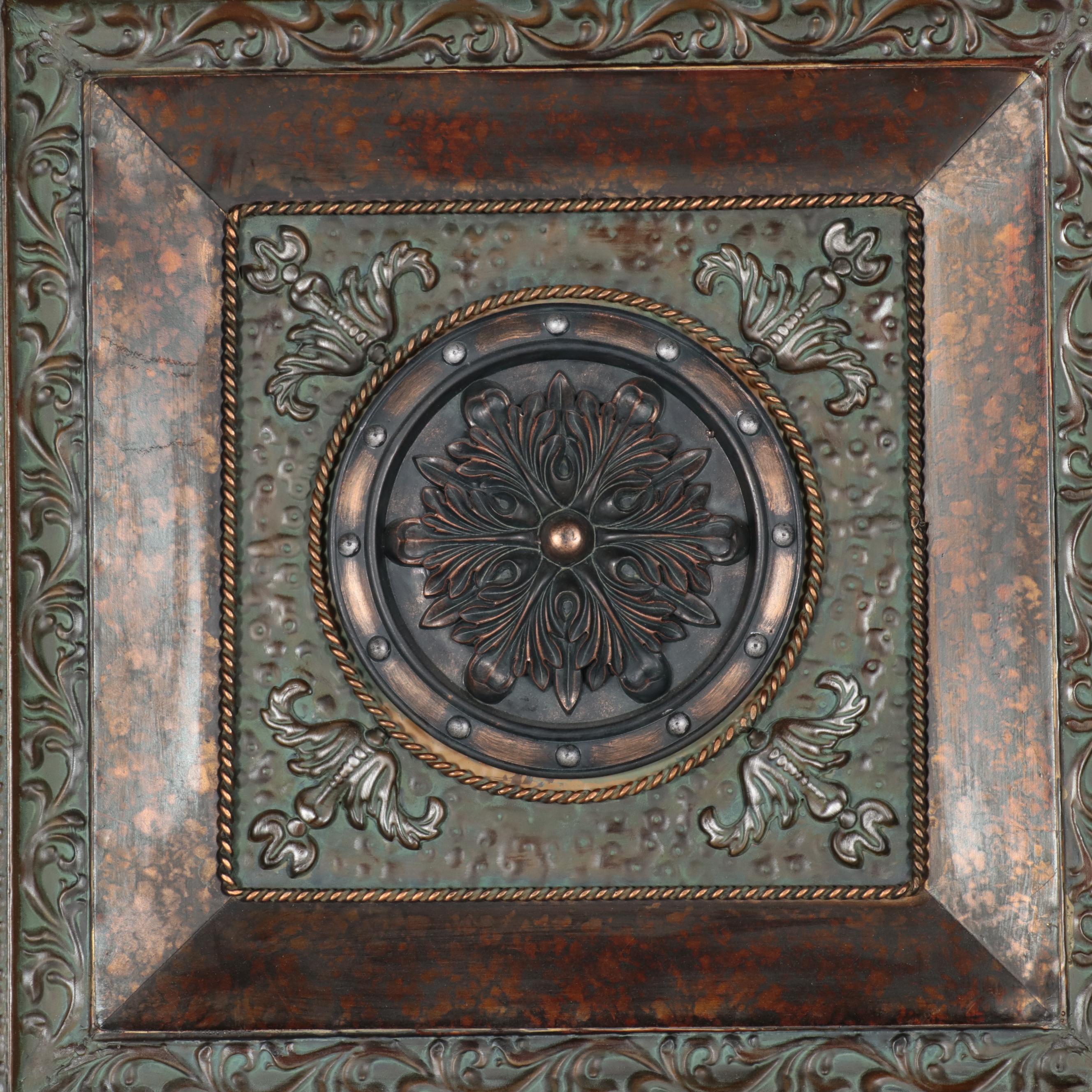 Foliate Motif Metal Relief Wall Panels