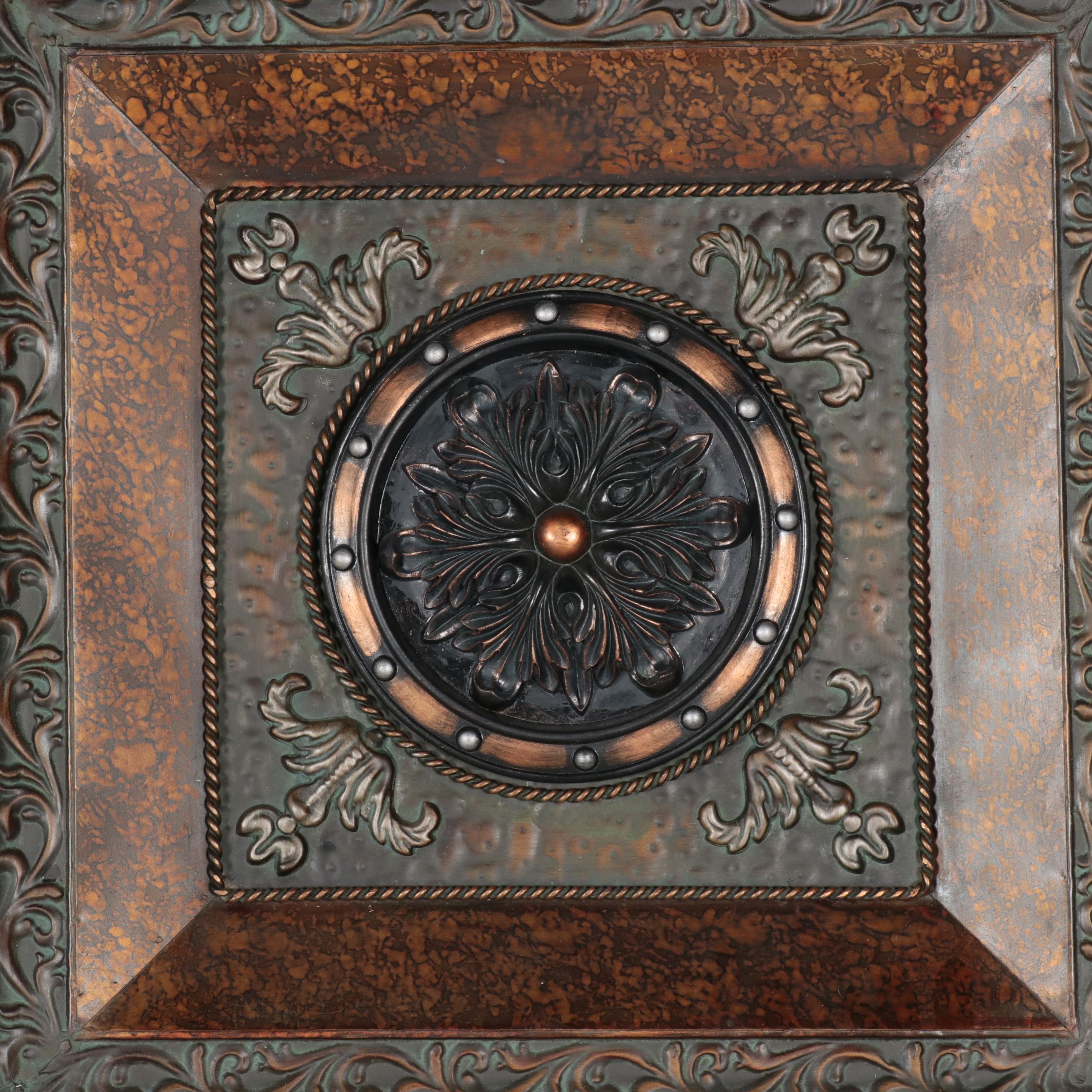 Foliate Motif Metal Relief Wall Panels