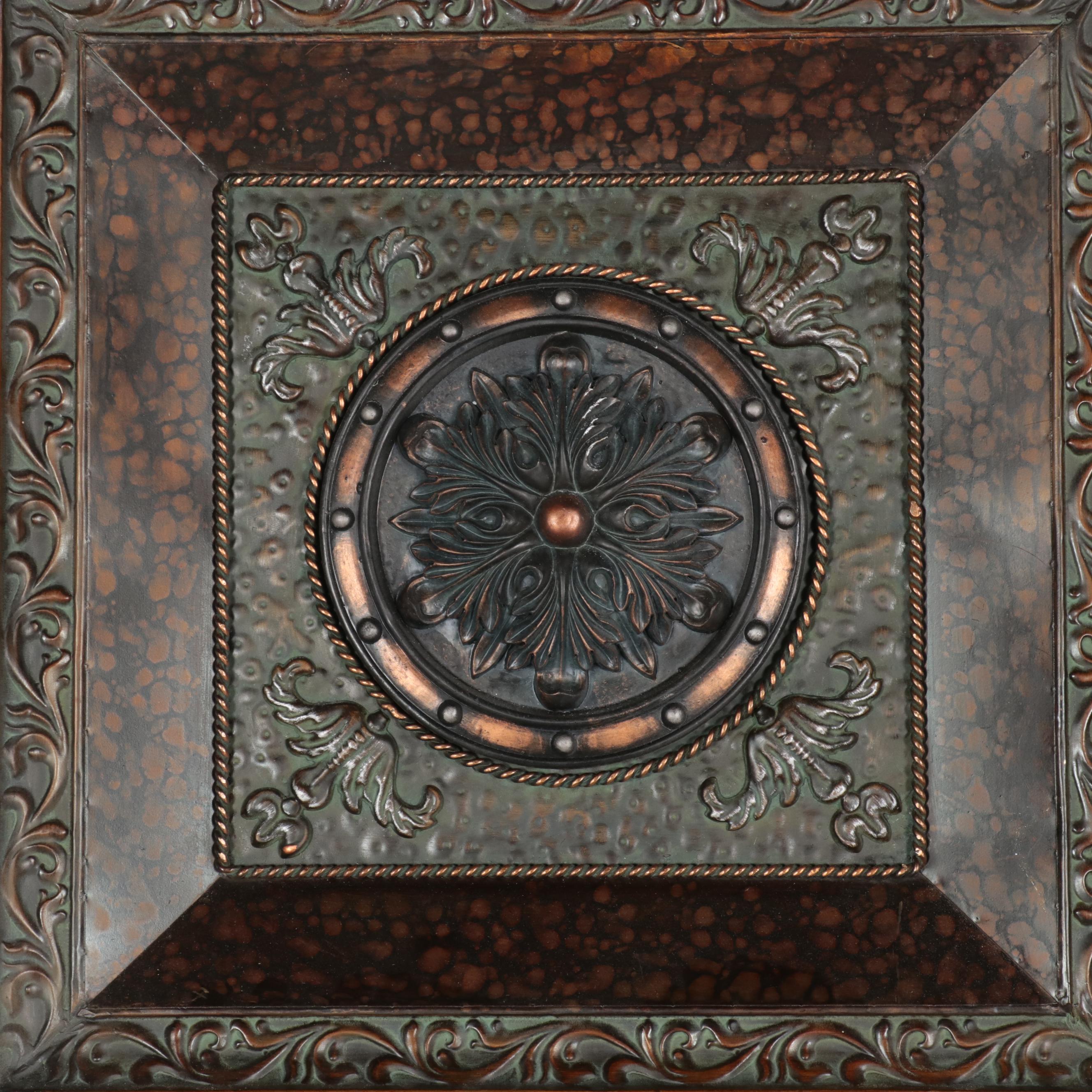 Foliate Motif Metal Relief Wall Panels