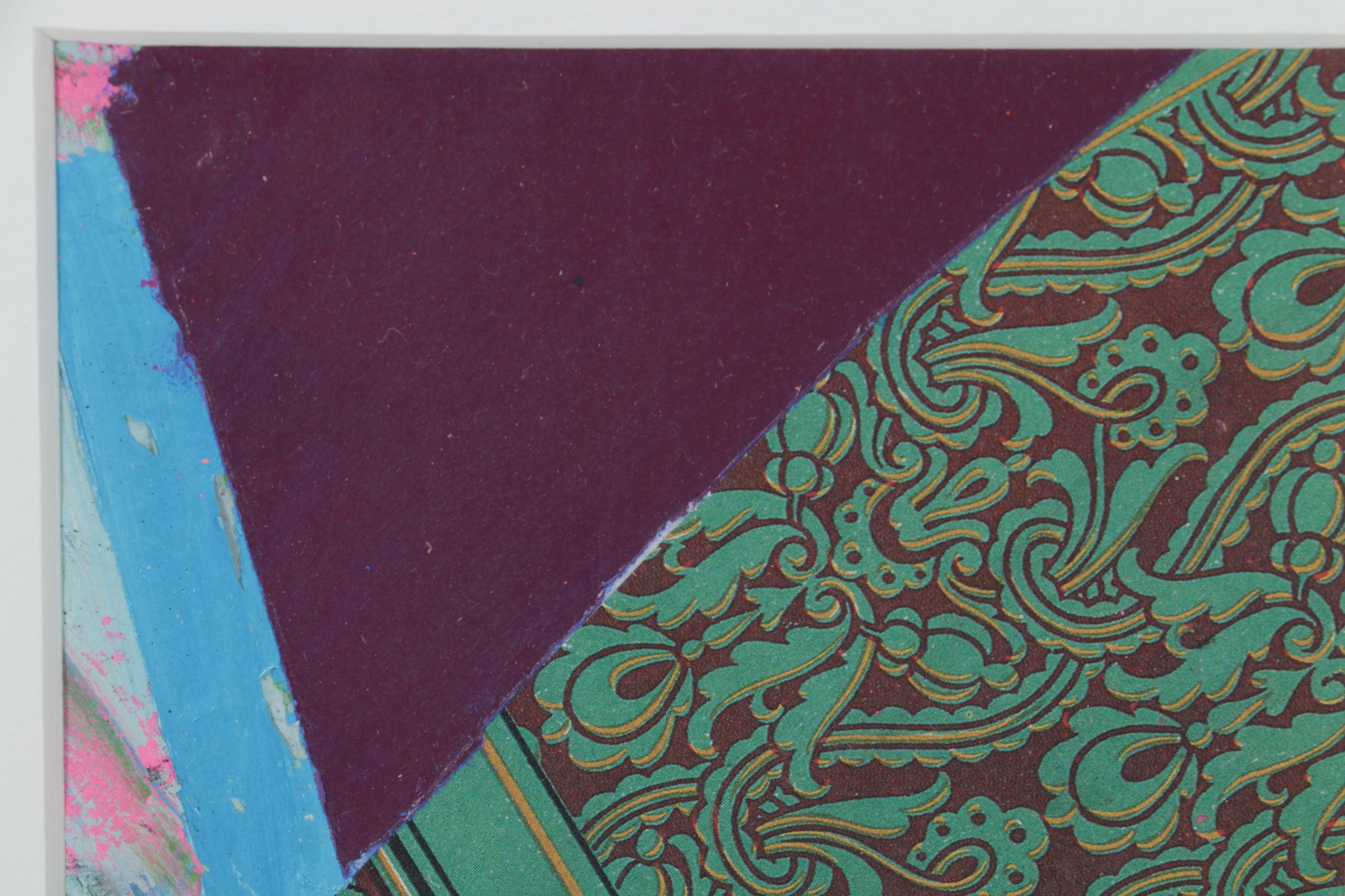 Abstract Mixed Media Painting "Flying Carpet," 1992