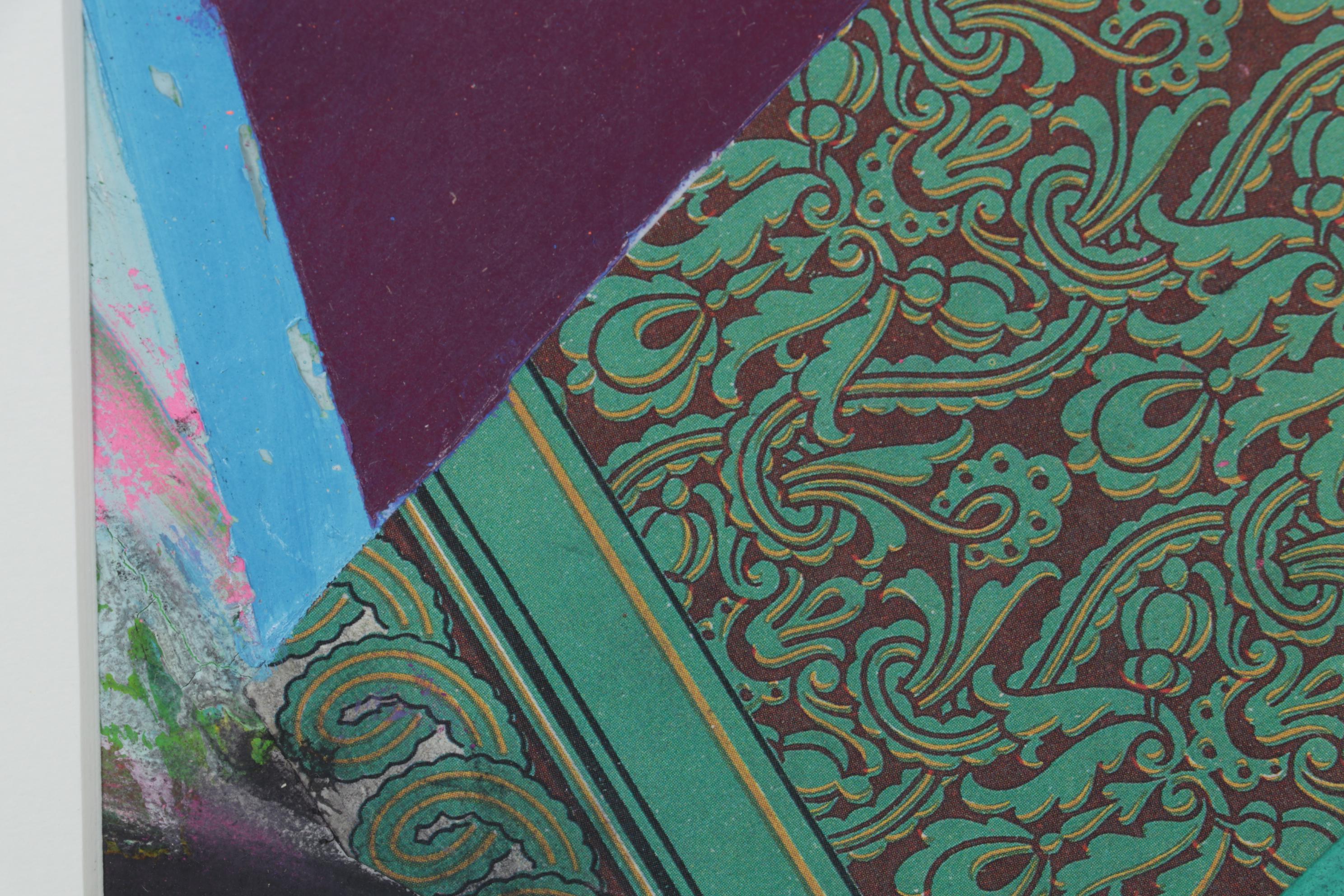 Abstract Mixed Media Painting "Flying Carpet," 1992